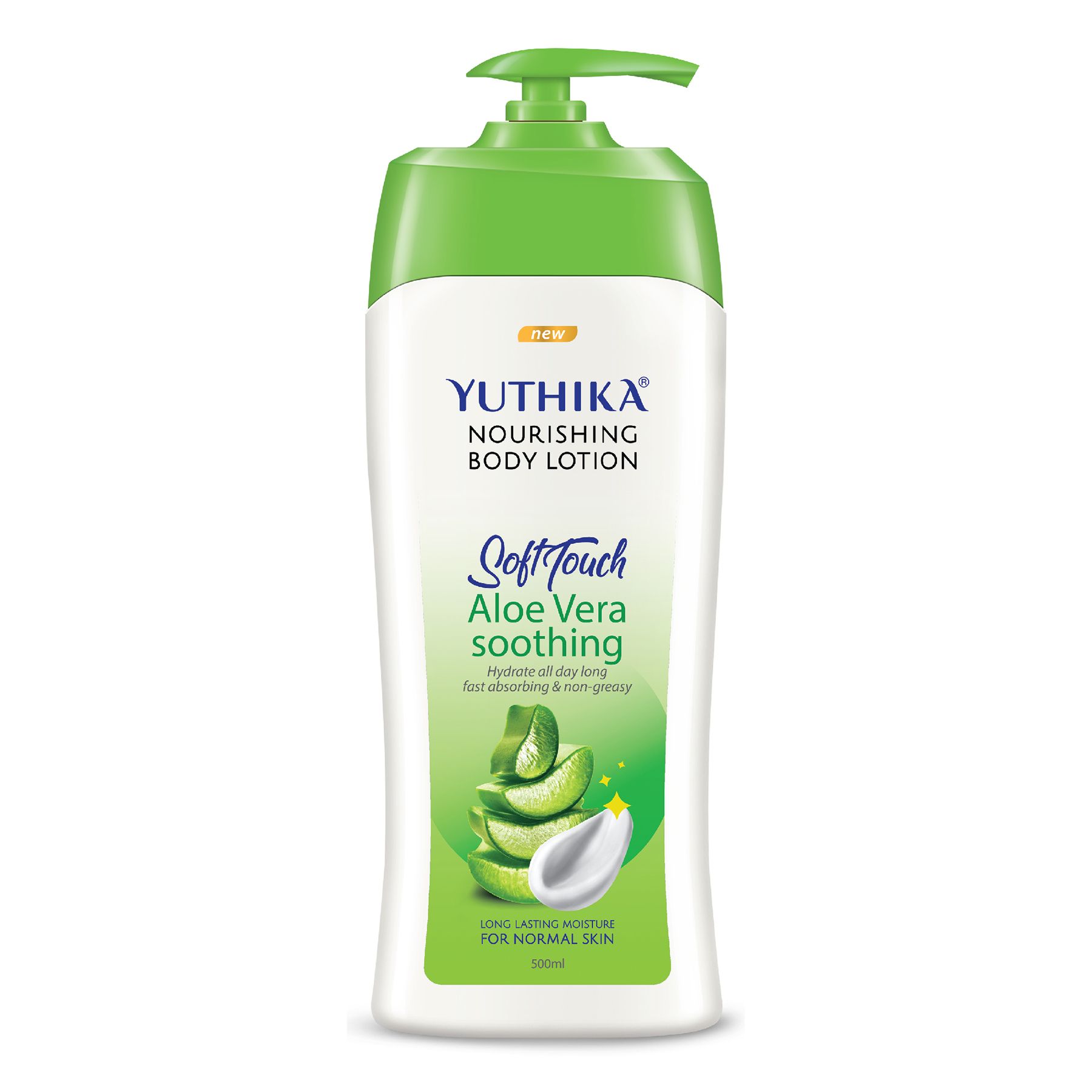 Yuthika Aloe Vera Soft Touch Body Lotion For Women & Men, Lightweight, Non-greasy Moisturizer For Soft, Smooth Skin, All Skin Types (500ML)