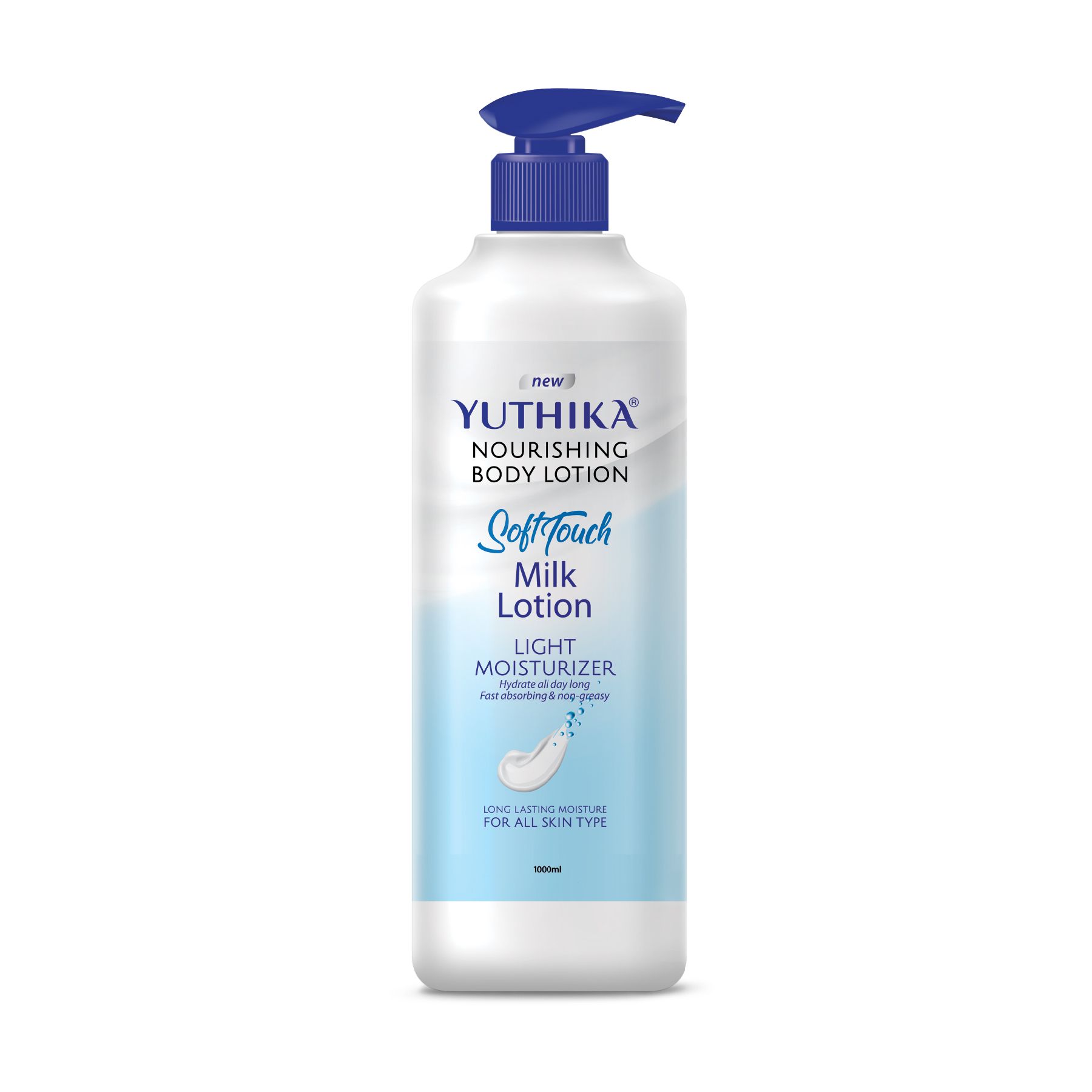 Yuthika Soft Touch Milk Body Lotion For Women & Men 1000ML, Hydrating, Fast Absorbing, Non-greasy Lotion For Soft, Smooth Skin, All Skin Types