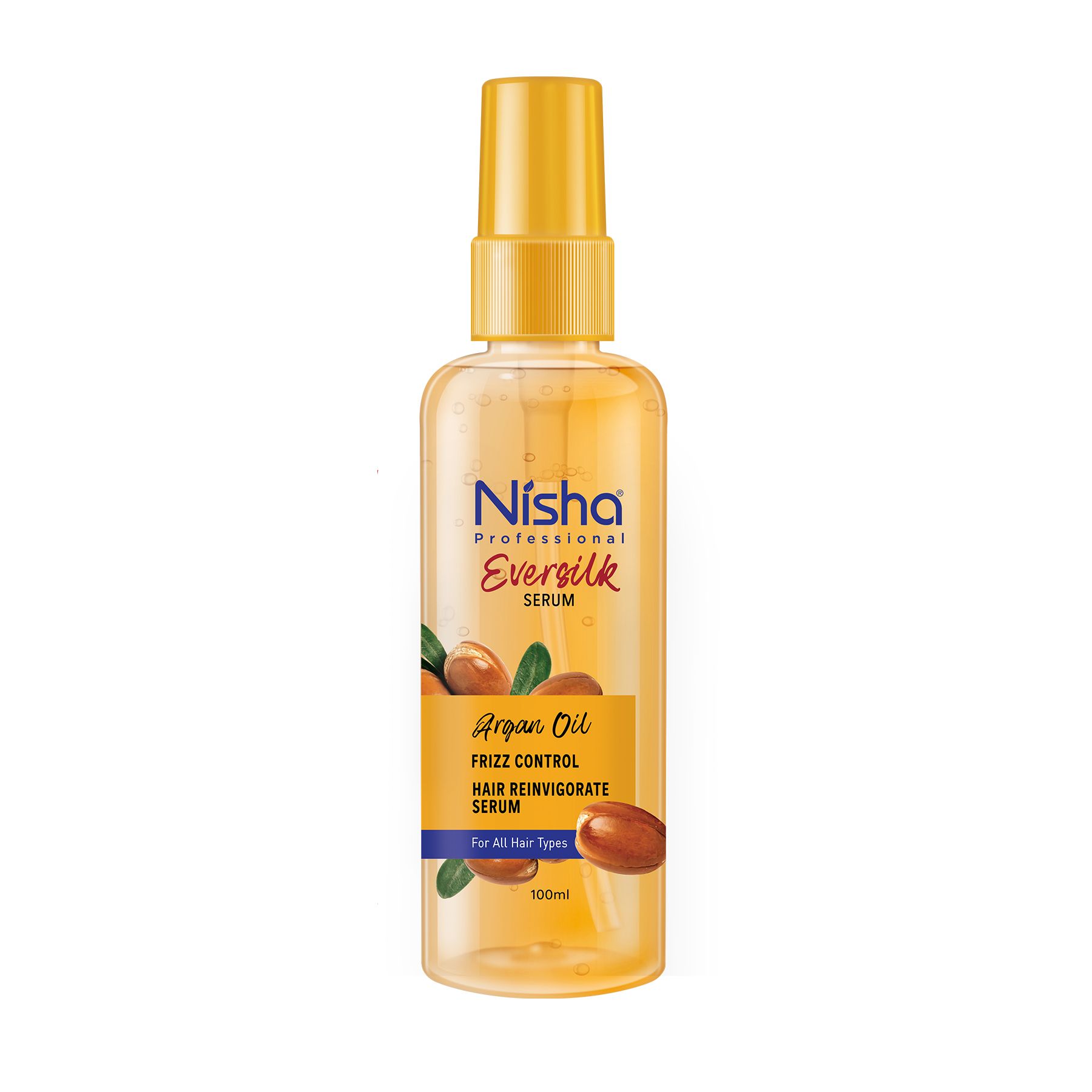 Nisha Hair Serum Eversilk Argan Oil Serum 100ML - Hair Serum For Dry Frizzy Hair, Hair Serum For Women & Men, Serum For Hair Smoothing