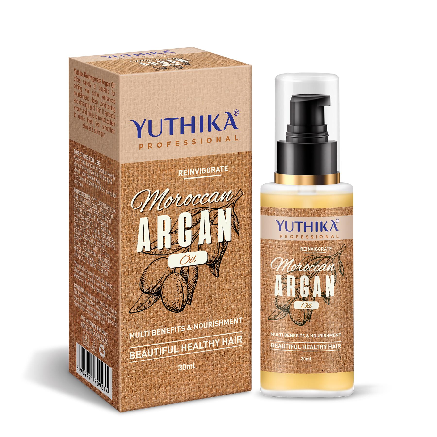 Yuthika Argan Oil Hair Serum - Moroccan Oil 30ML - Ultra-smooth, Enhanced Shine, Intense Softness, Tames Frizz