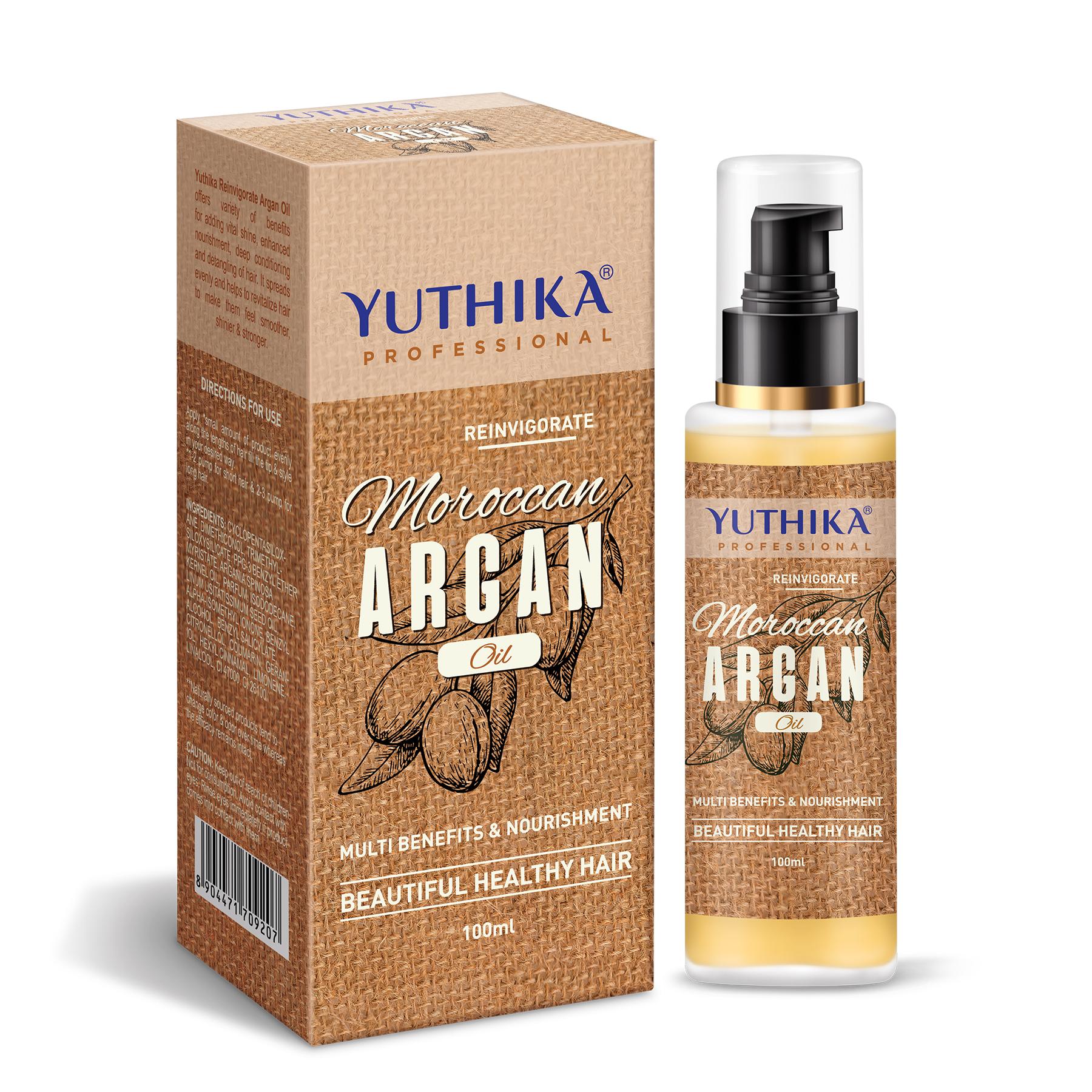 Yuthika Argan Oil Hair Serum - Moroccan Oil 100ML - Ultra-smooth, Enhanced Shine, Intense Softness, Tames Frizz