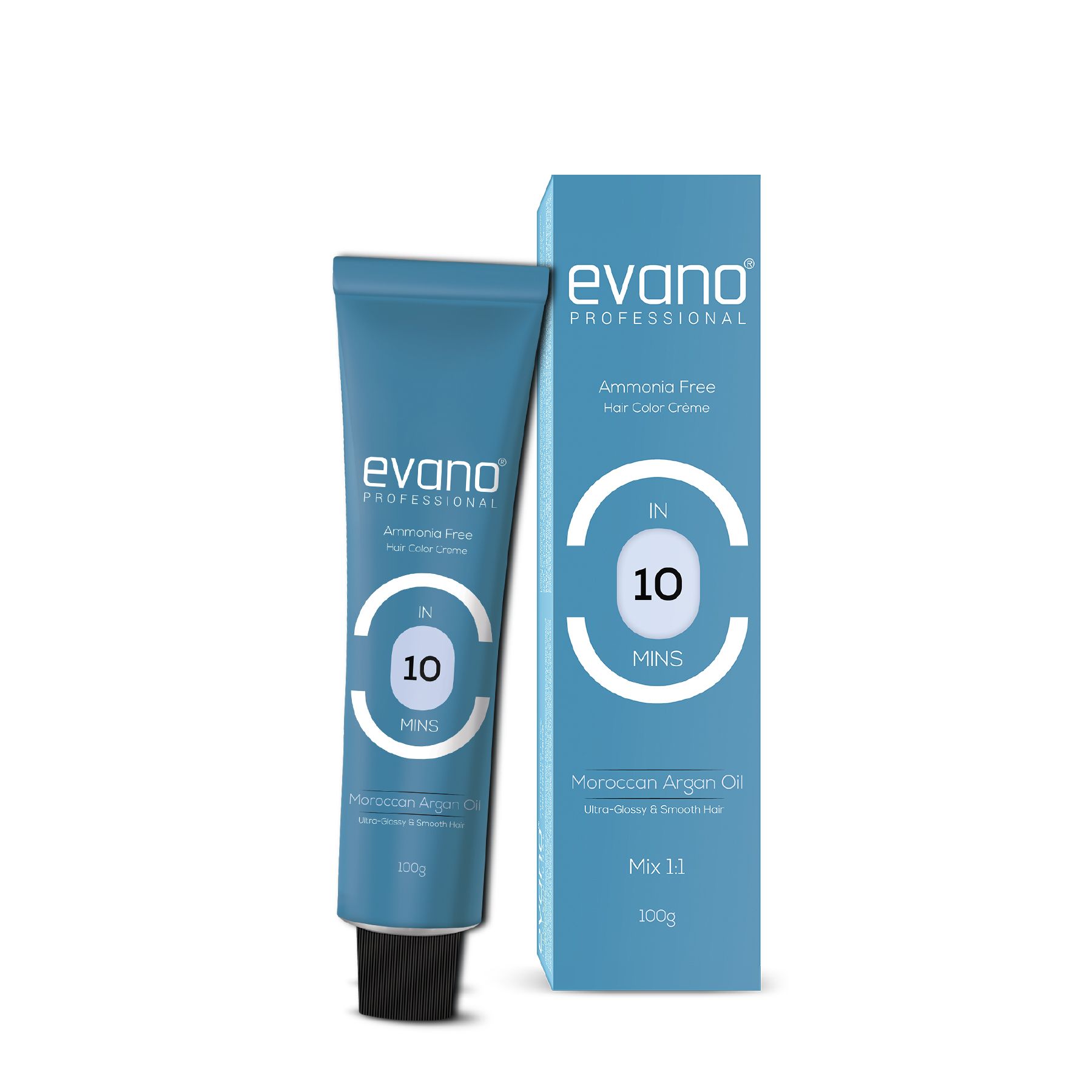Evano Professional Creme Hair Colour Black, 100G, Ammonia Free, 100% Grey Coverage In 10 Minutes, Salon Quality Hair Color For Women & Men