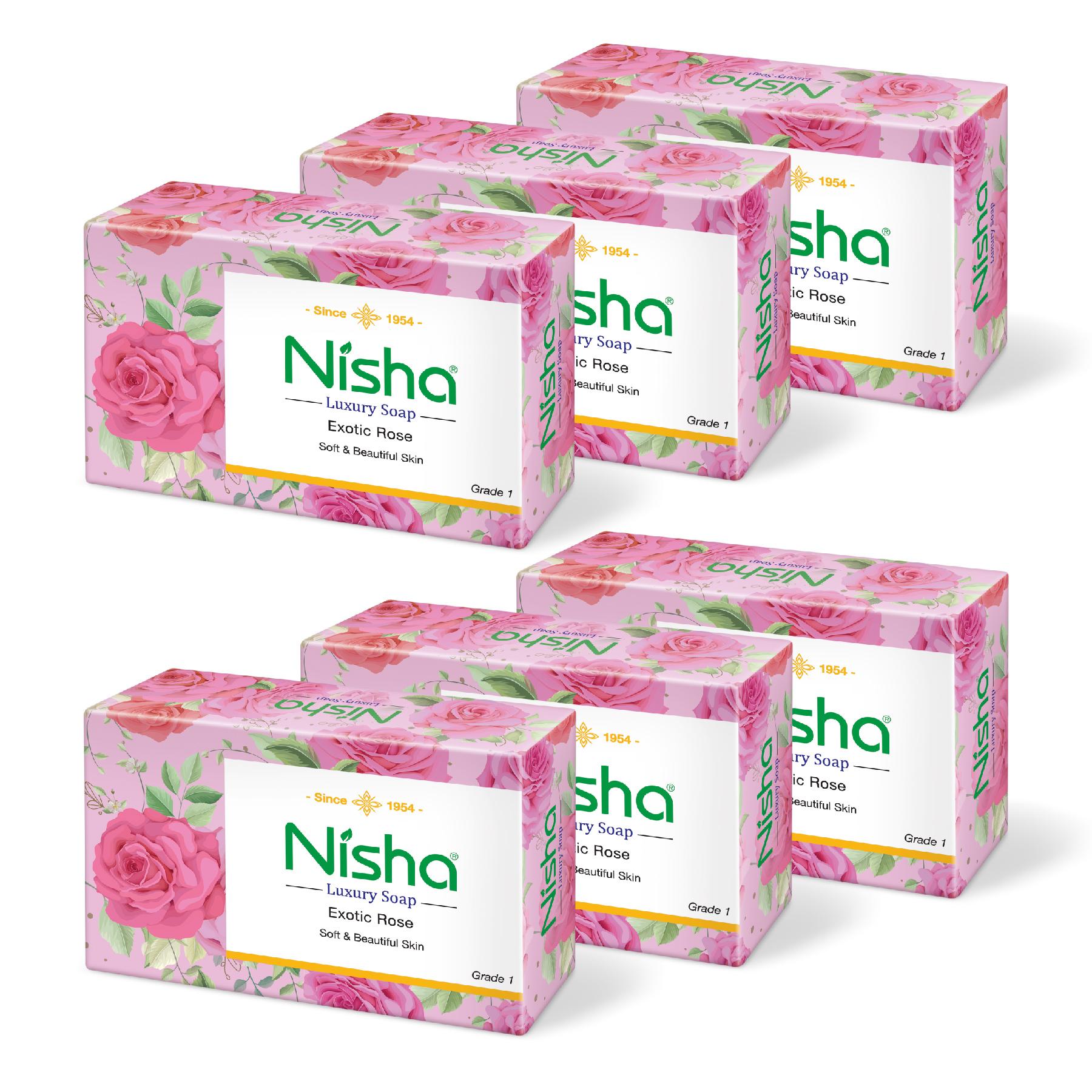 Nisha Luxury Soap Bar Exotic Rose 100G Pack Of 6