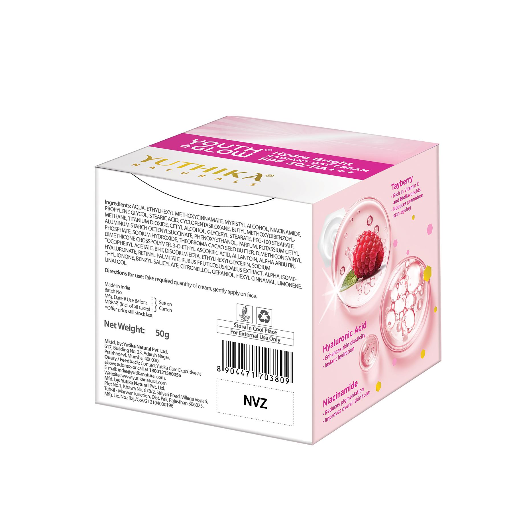 Yuthika Youth & Glow Day Cream For Women Spf30/pa+++, Oil-free, Non-sticky, Reduces Dark Spots, Fine Lines & Wrinkles, Dermatologist Tested For All Skin Types (50G) image 2