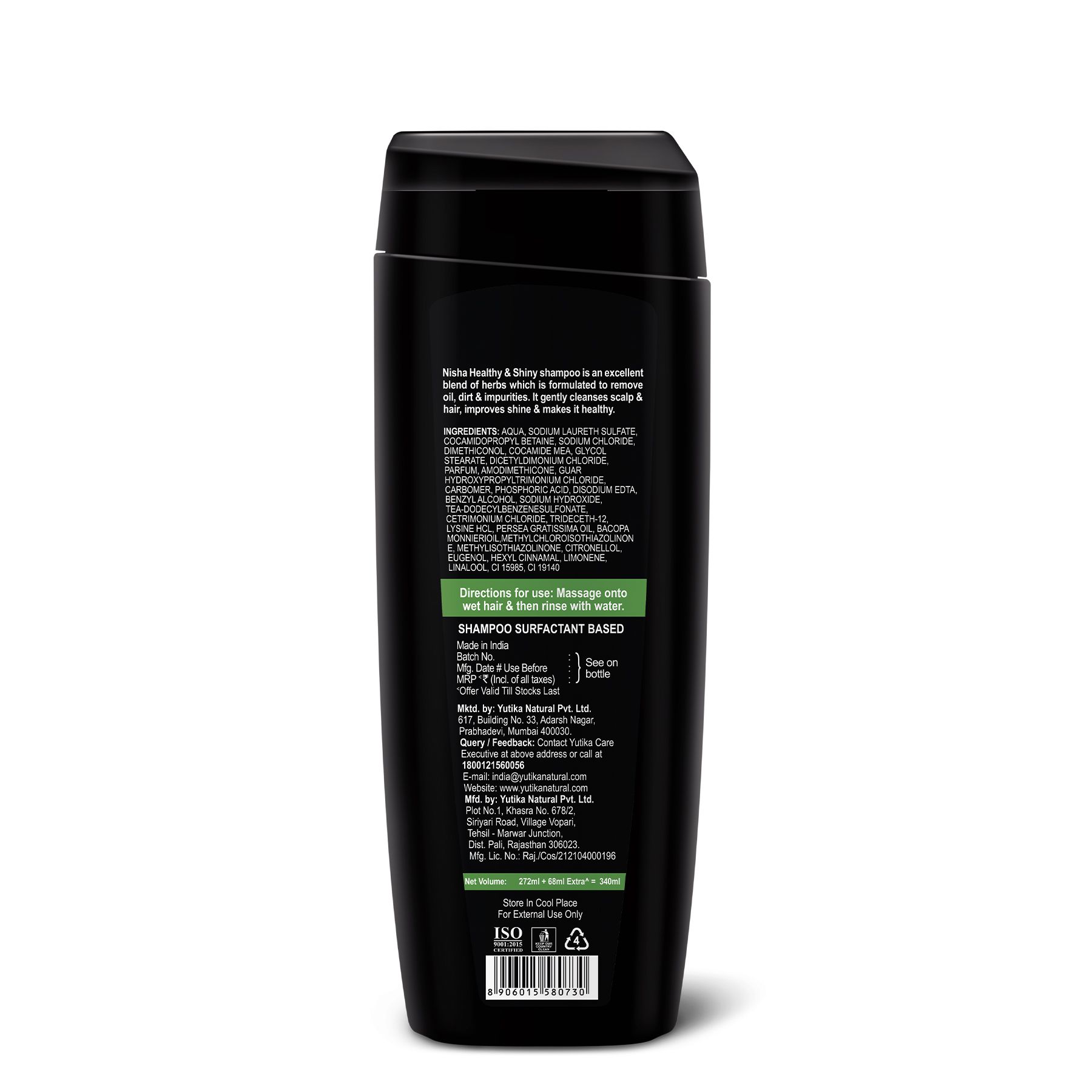 Nisha Avocado And Brahmi Oil Shampoo For Women & Men 340 Ml For Silky, Shiny And Healthy Hair, Cleanse Oily Scalp, All Hair Types image 2