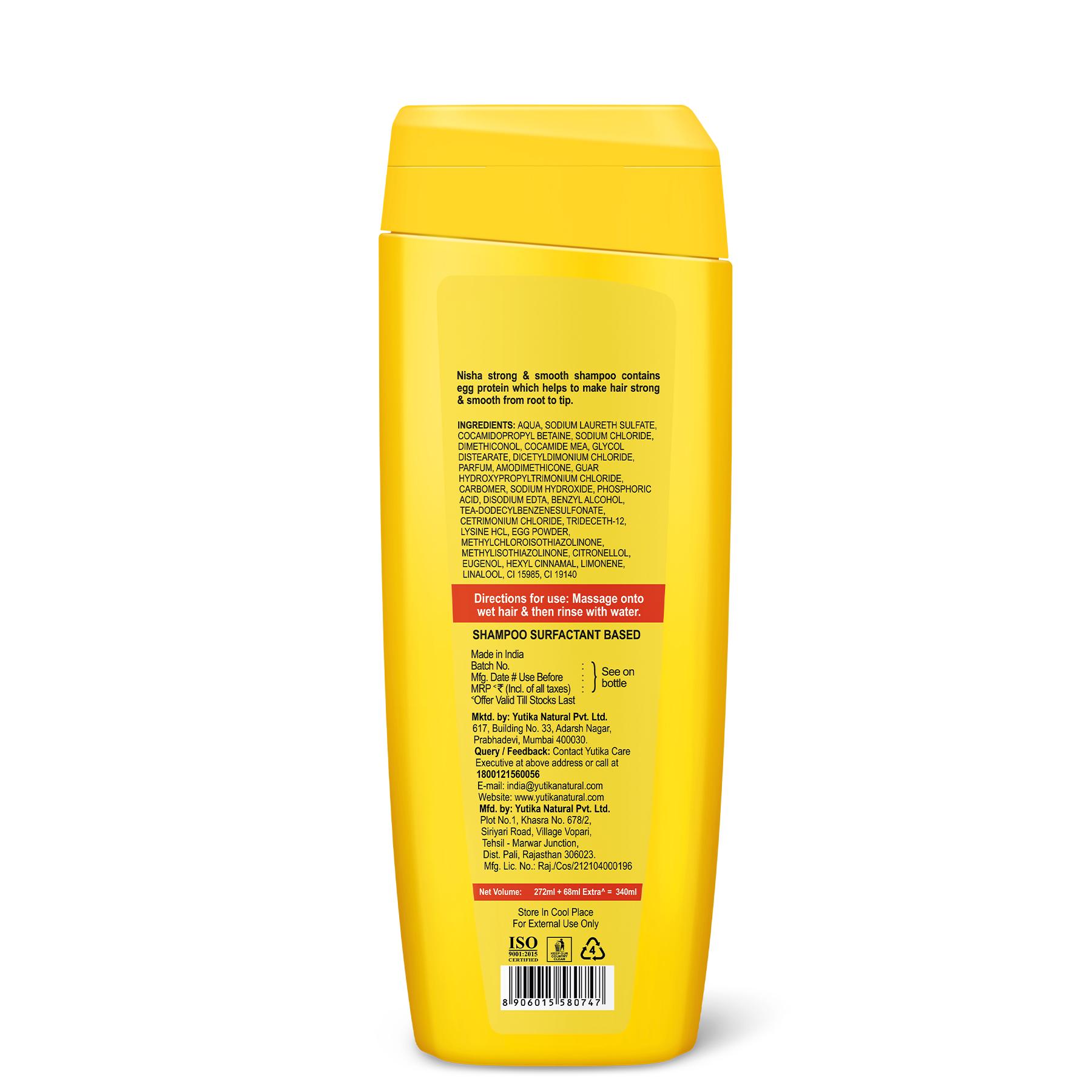 Nisha Egg Protein Shampoo For Women & Men 340ML For Strong, Smooth & Shiny Hair, Frizz Control, Deep Nourishment, All Hair Types image 2