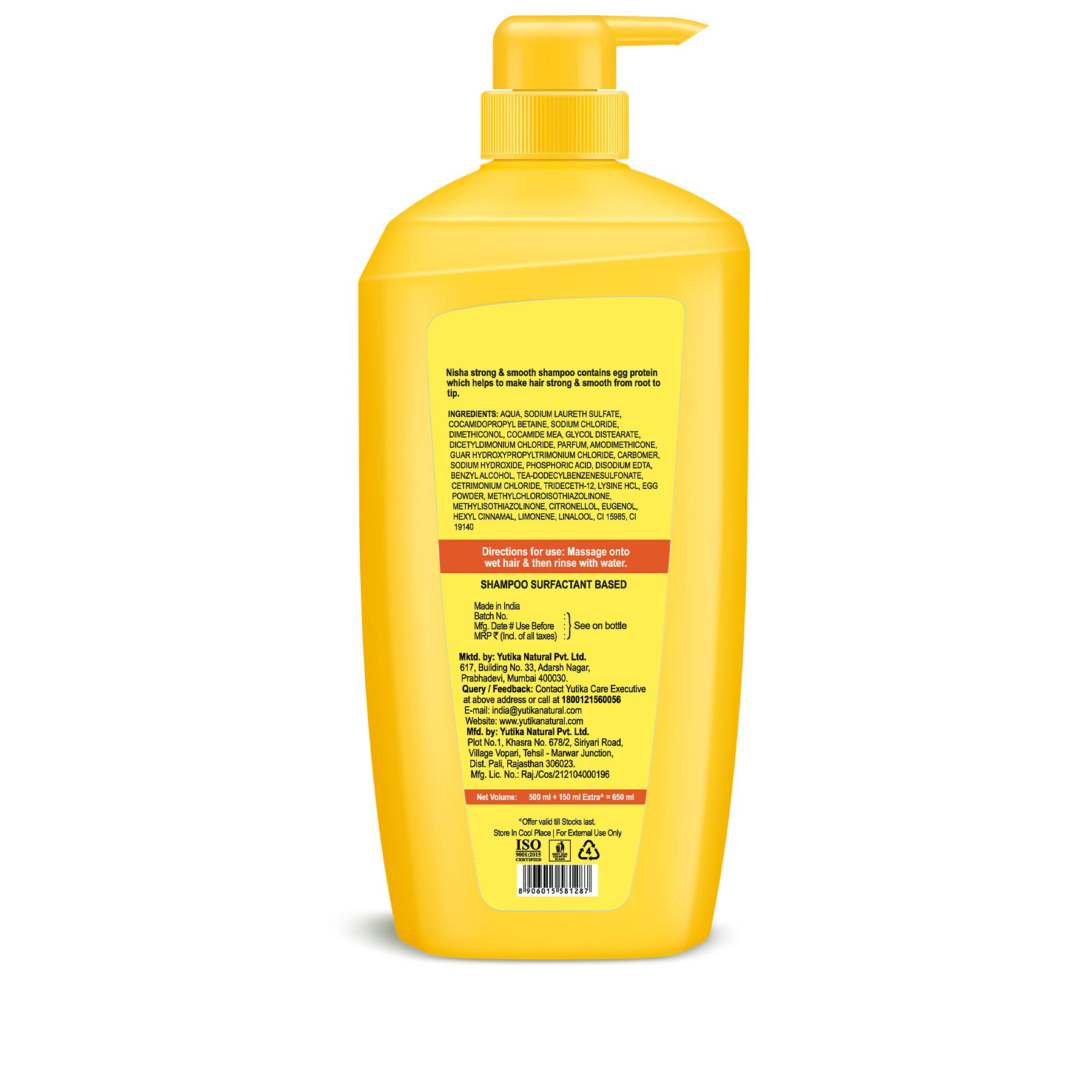 Nisha Egg Protein Shampoo For Women & Men 650 Ml For Strong, Smooth & Shiny Hair, Frizz Control, Deep Nourishment, All Hair Types image 2