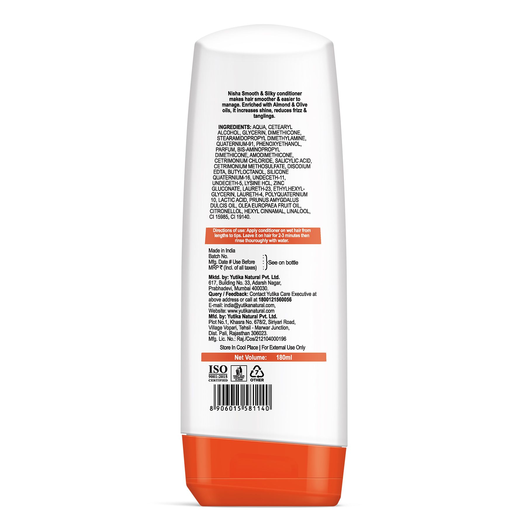 Nisha Conditioner For Women, Almond & Olive Active, Hair Conditioner For Dry And Frizzy Hair, Smooth & Silky Look, 180 Ml Bottle image 2