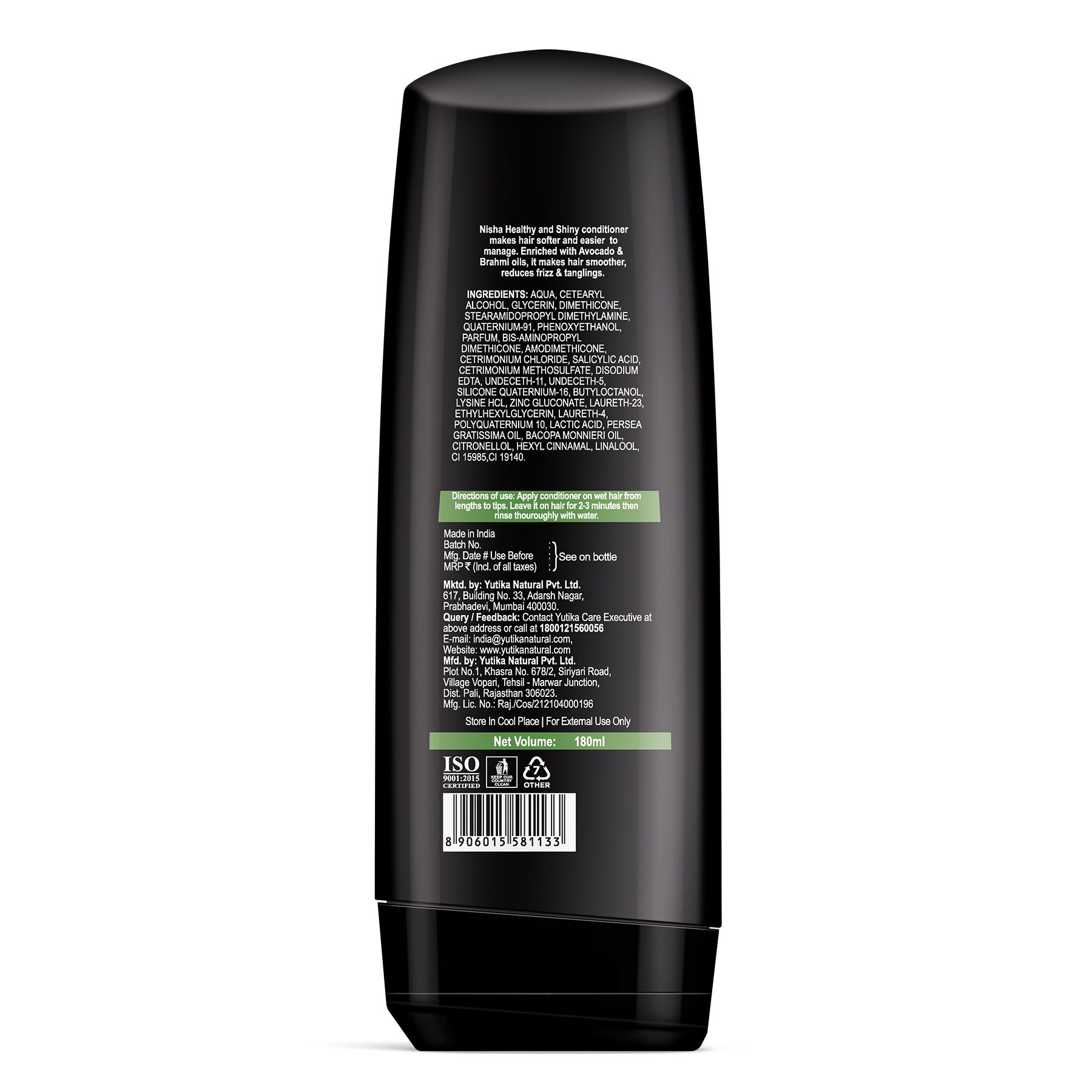 Nisha Conditioner For Women, Healthy & Shiny Formula With Avocado & Brahmi Oils, Conditioner For Dry And Frizzy Hair, 180 Ml Bottle image 2