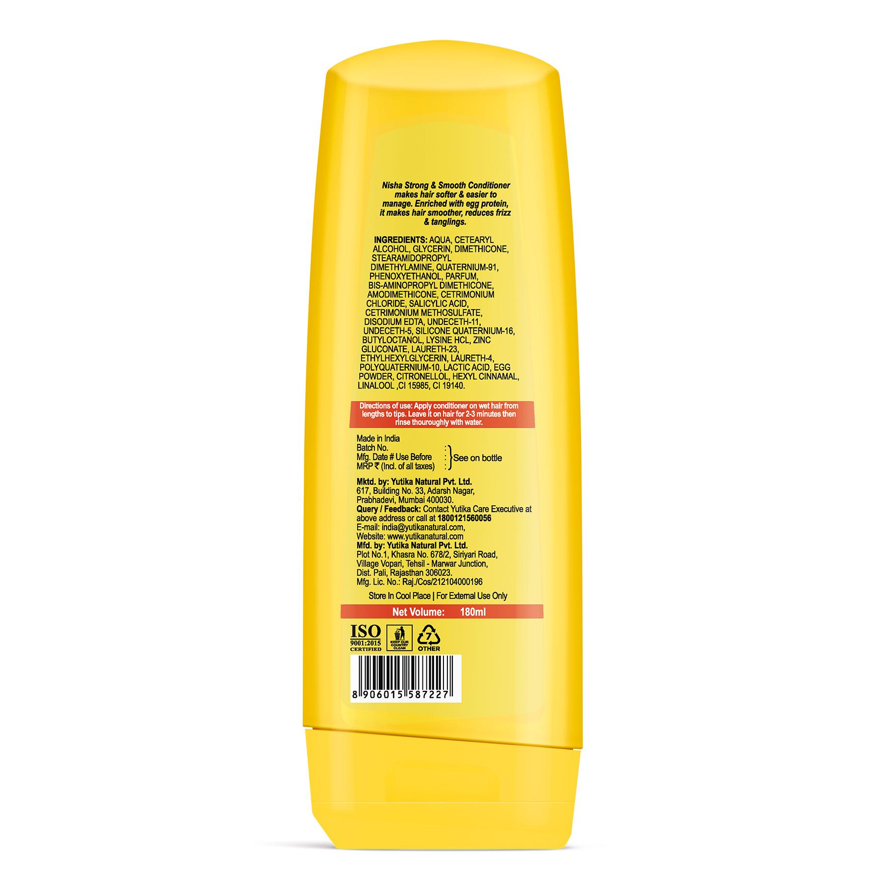 Nisha Conditioner For Women & Men - Strong & Smooth, 180ML Bottle, Enriched With Egg Protein, Boosts Strength & Shine image 2