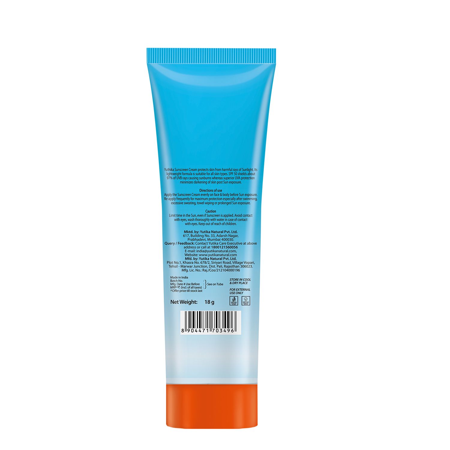 Yuthika Sunscreen Lotion Spf 50 Pa+++ 18G | High Protection, Non-greasy Formula, Uva & Uvb Protection For All Skin Types image 2