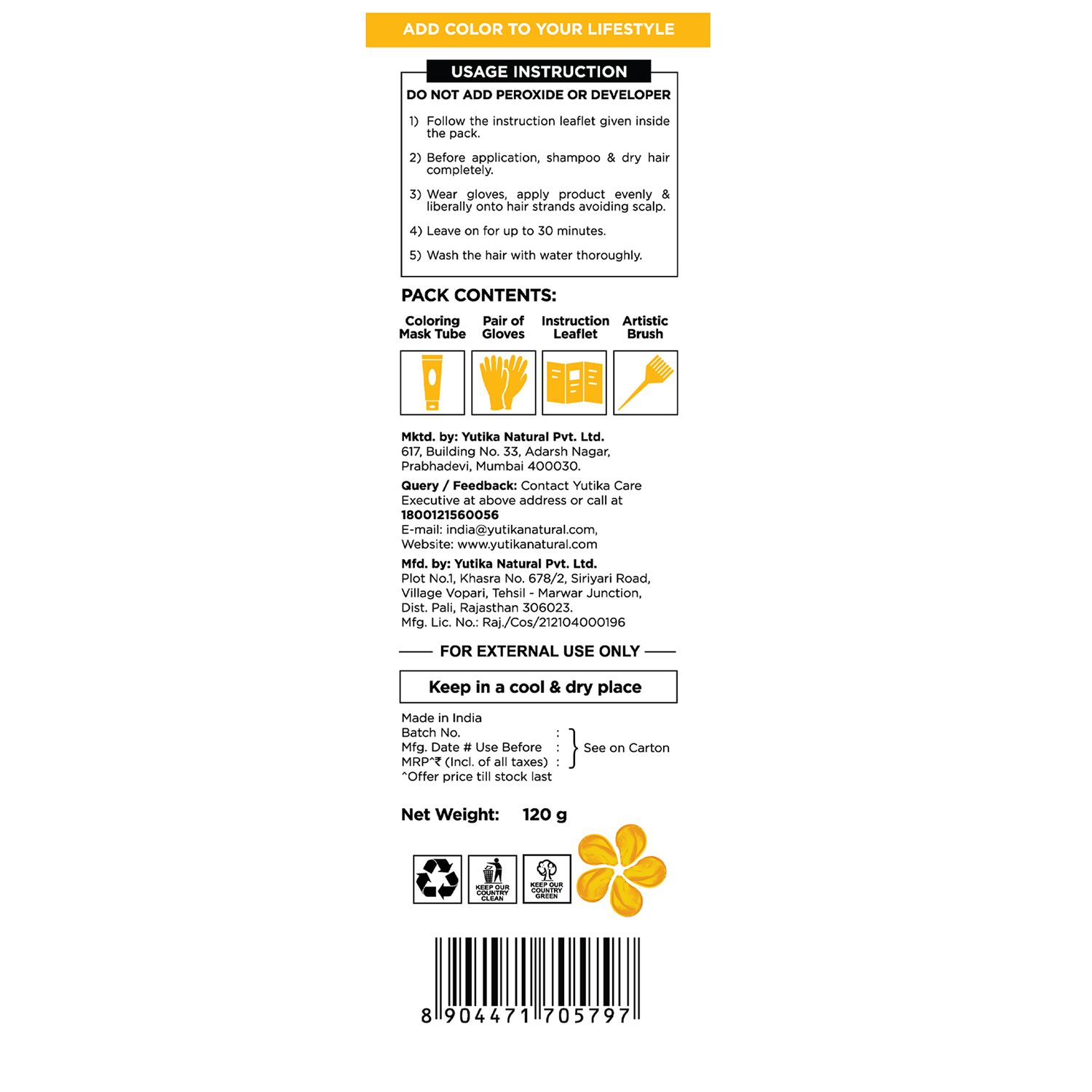 Cosglam Semi Permanent Hair Color For Women & Men, (120G, #32 Sushine Yellow) Enriched With Conditioner, Glossy Finish, No Ammonia, No Peroxide & Non Oxidative image 2