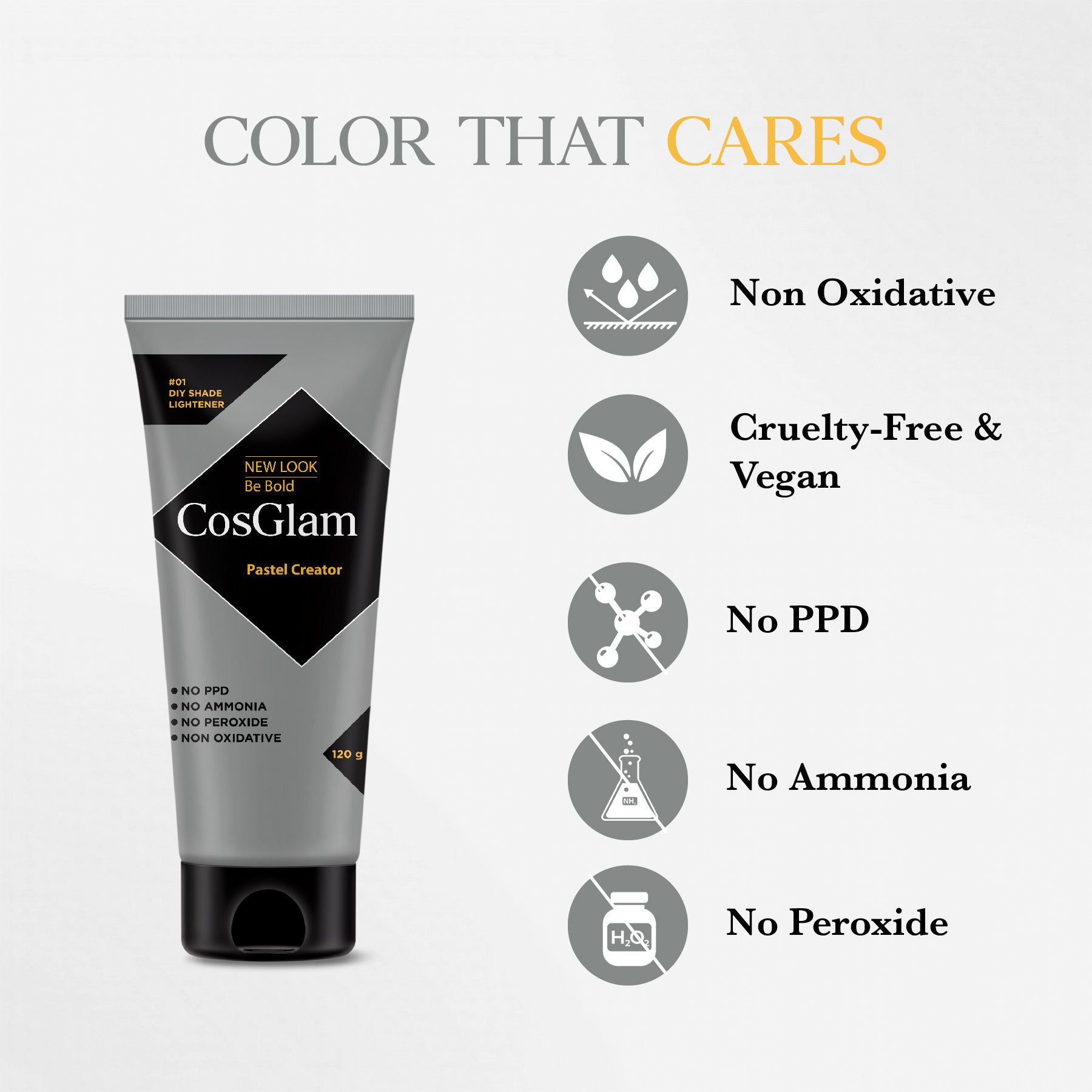 Cosglam Semi Permanent Hair Color For Women & Men, (120G, Pastel Creator) Enriched With Conditioner, Glossy Finish, No Ammonia, No Peroxide & Non Oxidative image 2