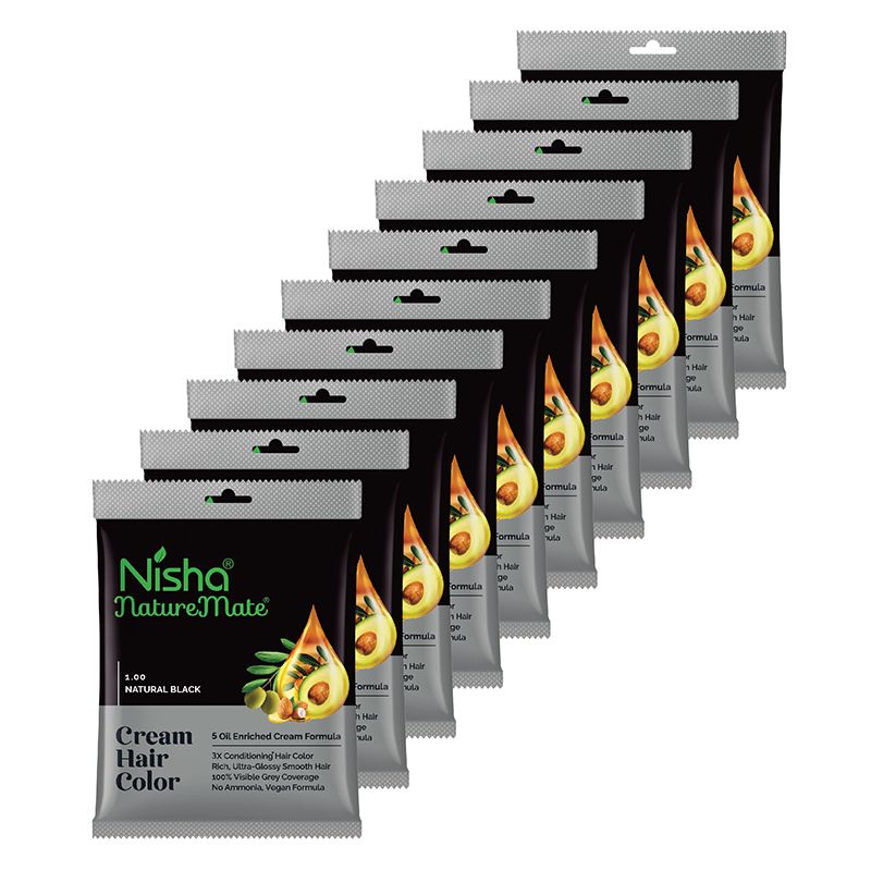 Naturemate Creme Hair Colour For Women Men 30ML Each (PACK 10)| 100% Grey Cover image 2