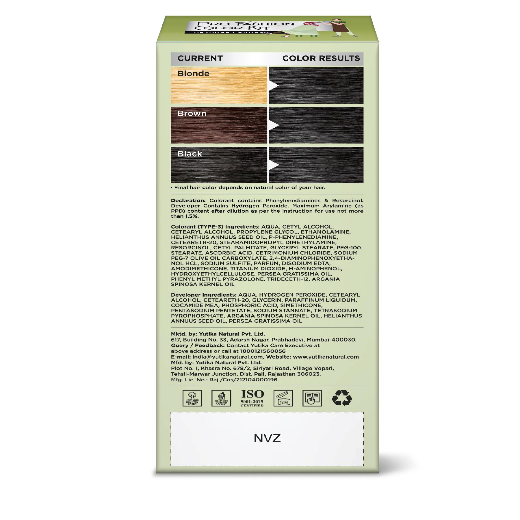Neeta Professional Fashion Color Kit Permanent Hair Color Natural Black.1.0 image 2