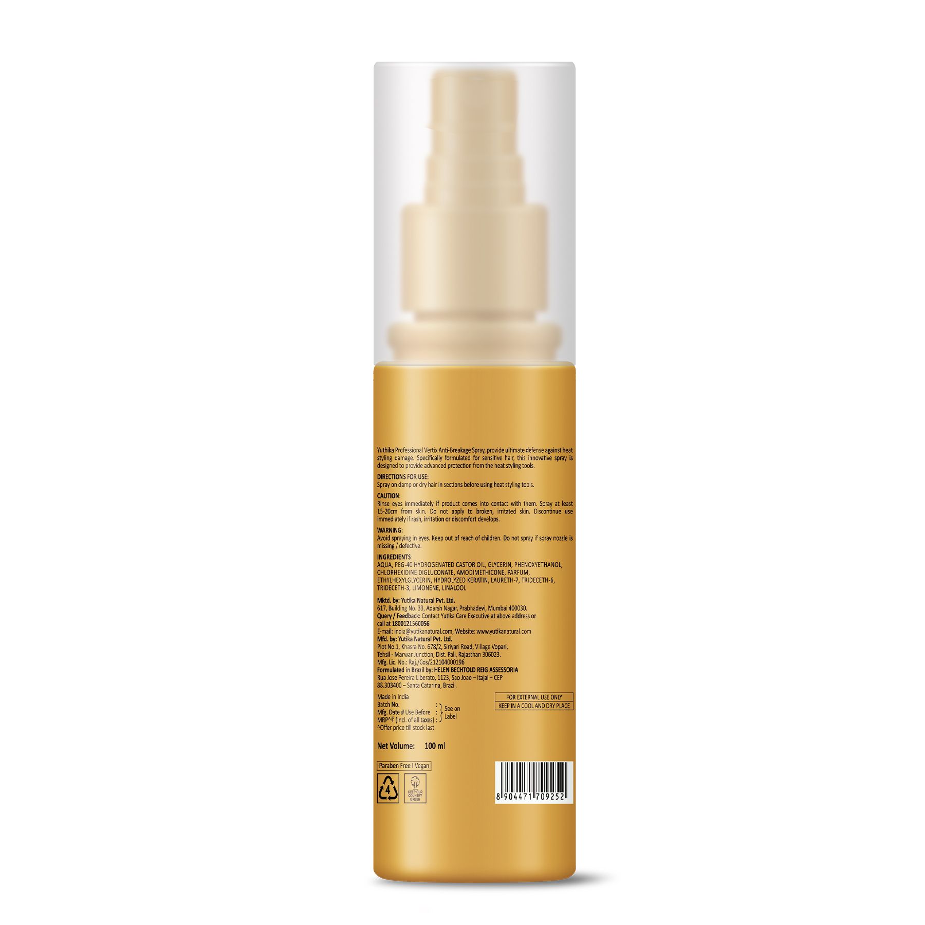 Professional Hydrolyzed Keratin Anti Breakage Hair Spray |HEAT Protection Spray (100ML) image 2