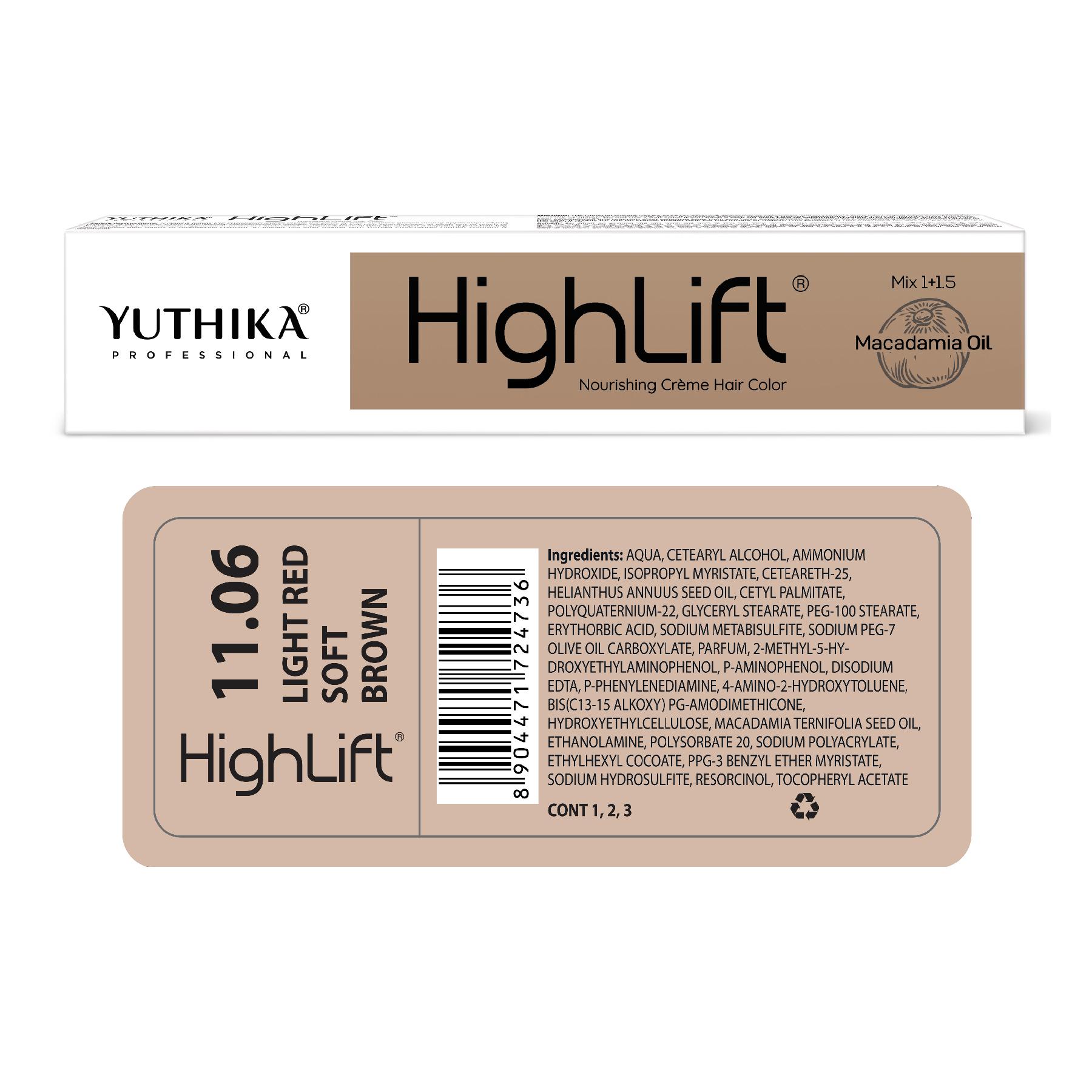 Professional High Lift Creme Hair Colour 11.06 Light Red Soft Brown 50G |100% Grey Cover| Long Lasting Tone image 2