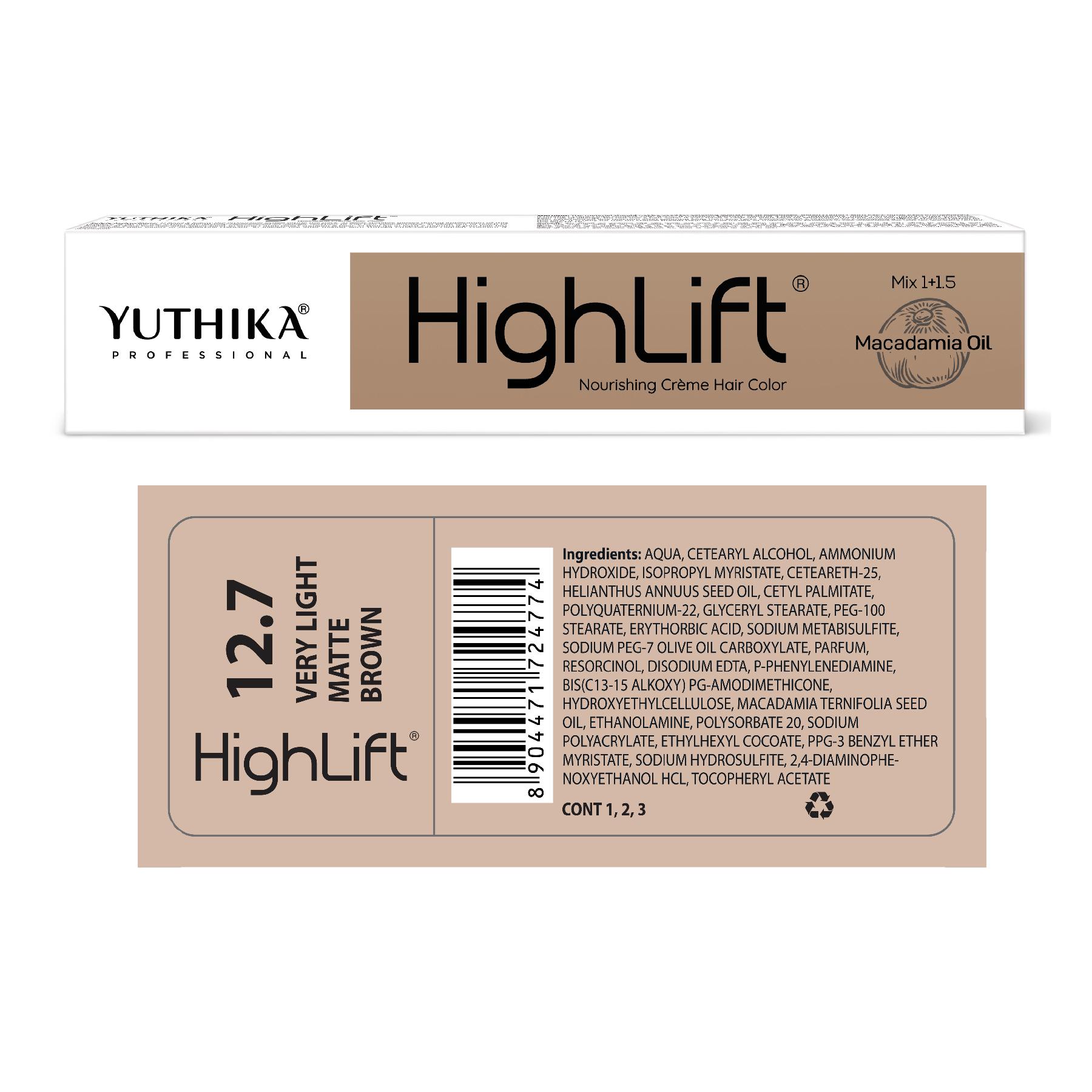Professional High Lift Creme Hair Colour 12.7 Very Light Matte Brown 50G |100% Grey Cover| Long Lasting Tone image 2