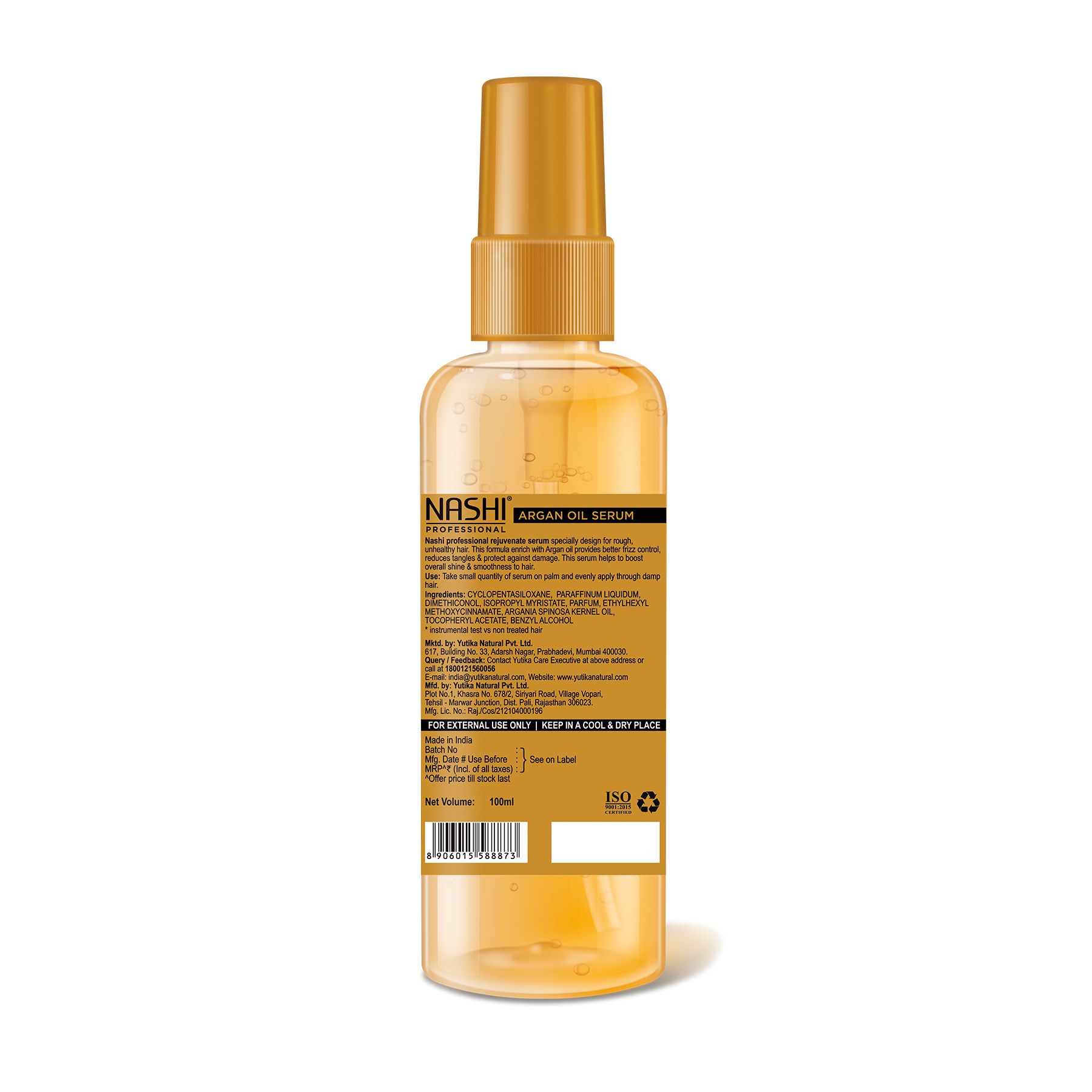 Nashi Eversilk Argan Oil Hair Serum For Women & Men, Strengthens Hair, Reduces Breakage, Adds Shine, Hydrates Scalp & Controls Frizz (100ML) image 2