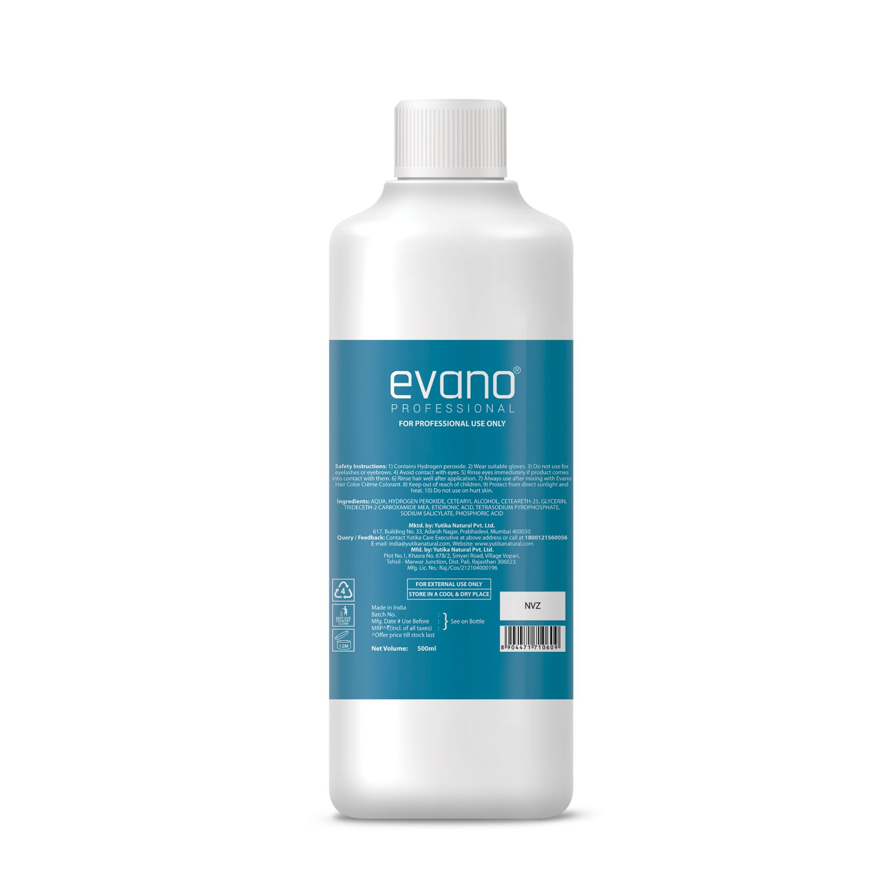 Evano Professional Developer For Hair Colour 500ML | 10 Minute | Perfect For Women & Men Hair Color image 2