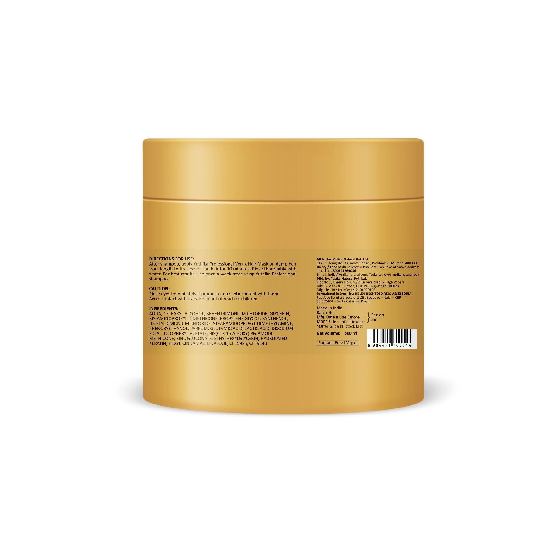 Yuthika Vertix Keratin Hair Mask 500ML image 2