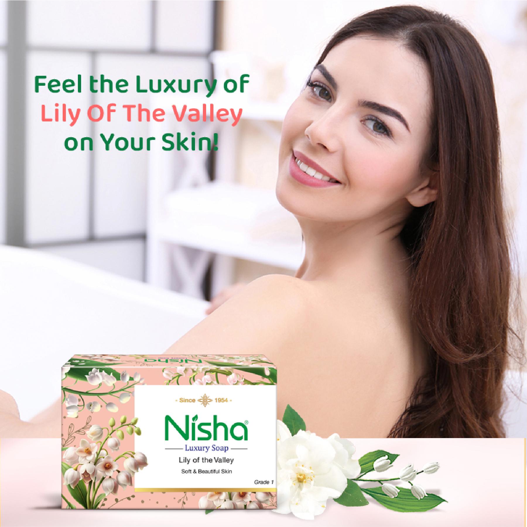 Nisha Luxury Soap Bar Lily Of The Valley For Soft & Beautiful Skin White Pack Of 6 image 2