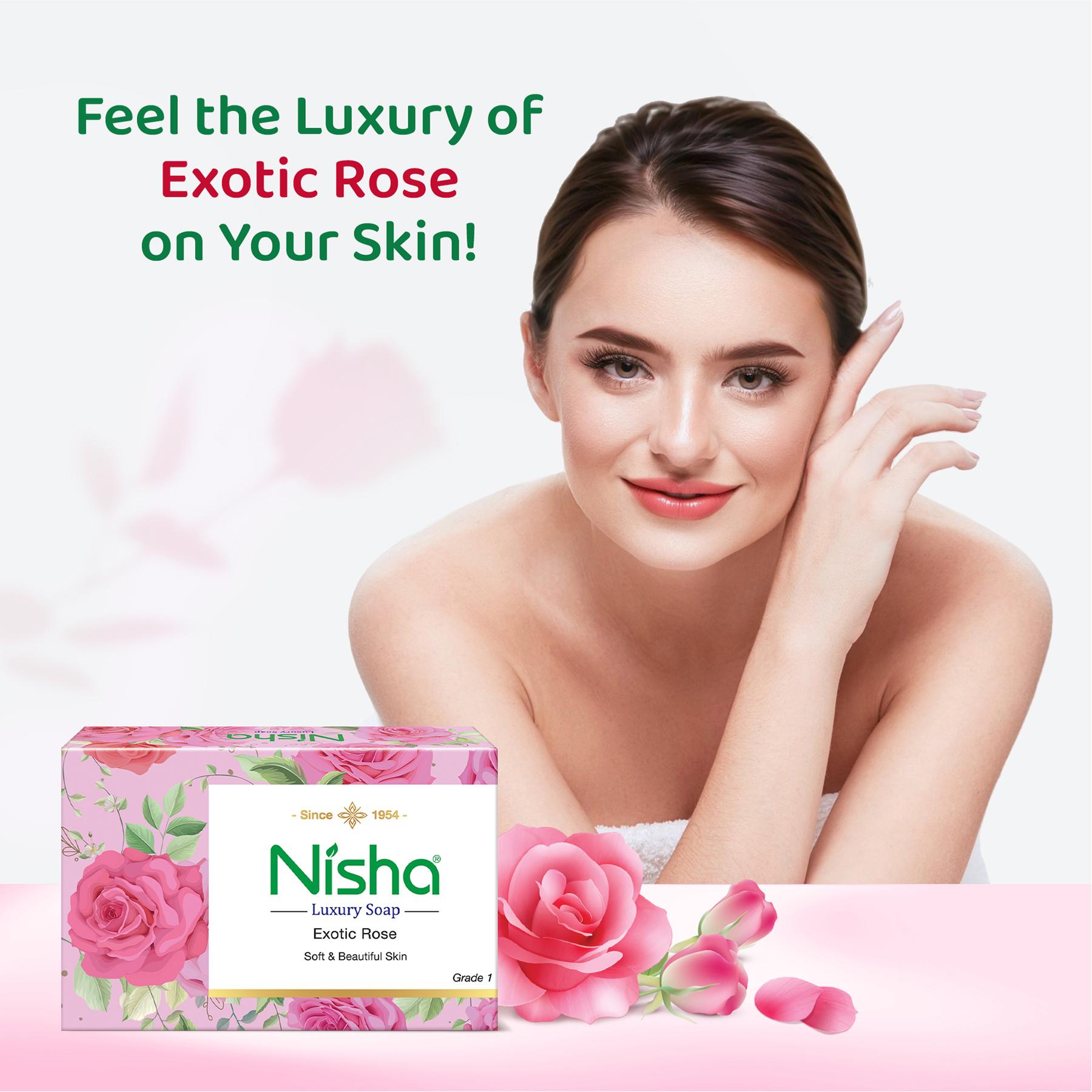 Nisha Luxury Soap Bar Exotic Rose 100G Pack Of 6 image 2