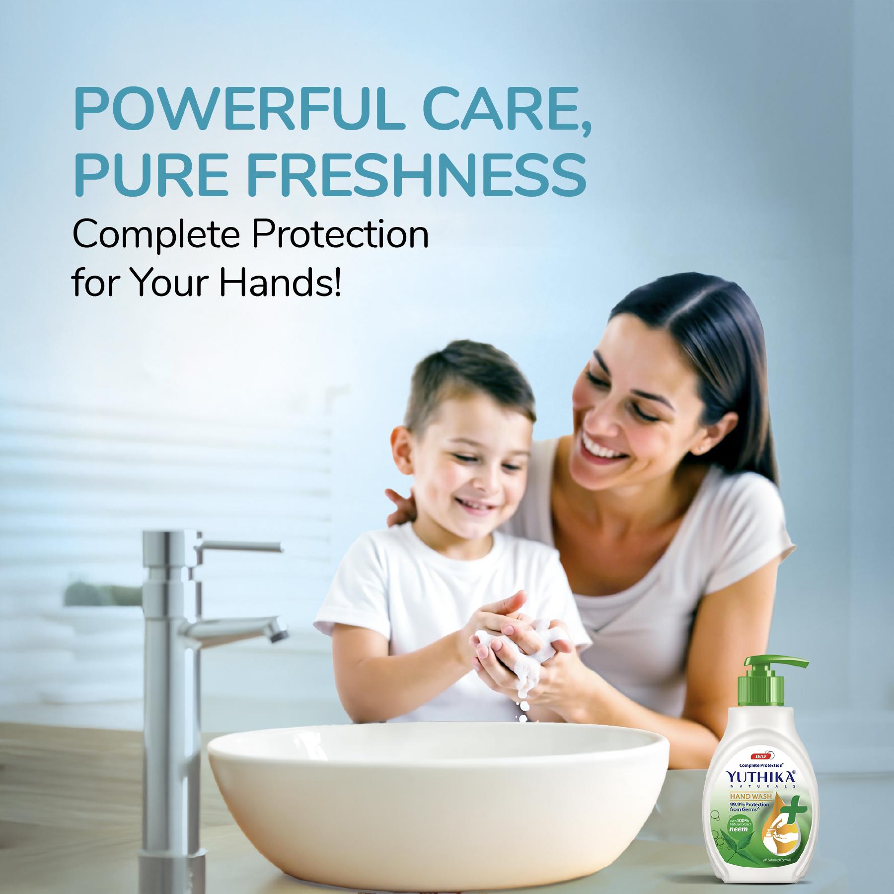 Yuthika Germ Protection Neem Hand Wash Liquid Refill 500ML | Antibactirial Handwash With Ph Balanced Formula image 2