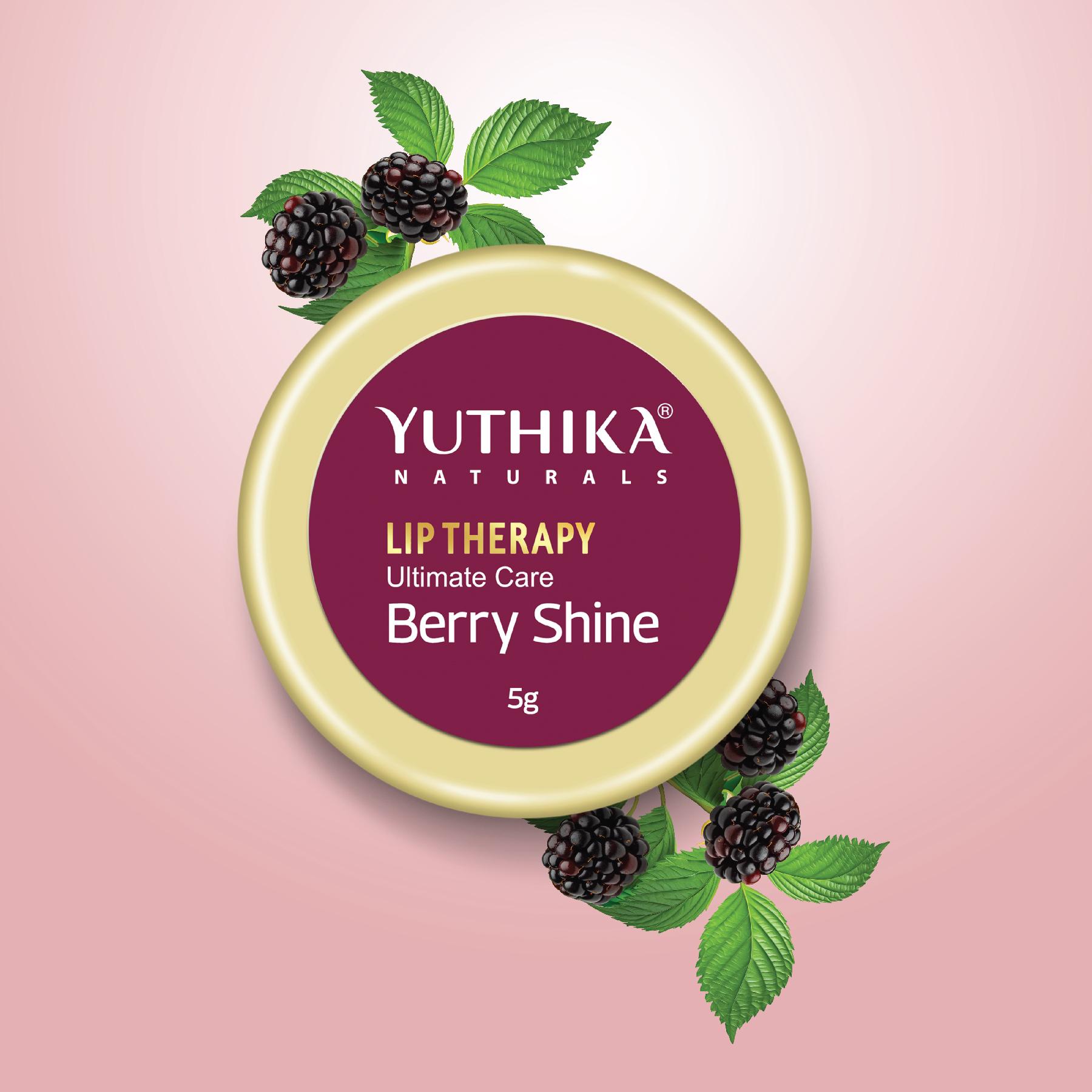 Yuthika Moisturizing Lip Balm – Berry Shine 5G | Repairs Dry, Damaged Lips With Natural Oils | Hydrated & Smooth Lips | Jar Pack image 3