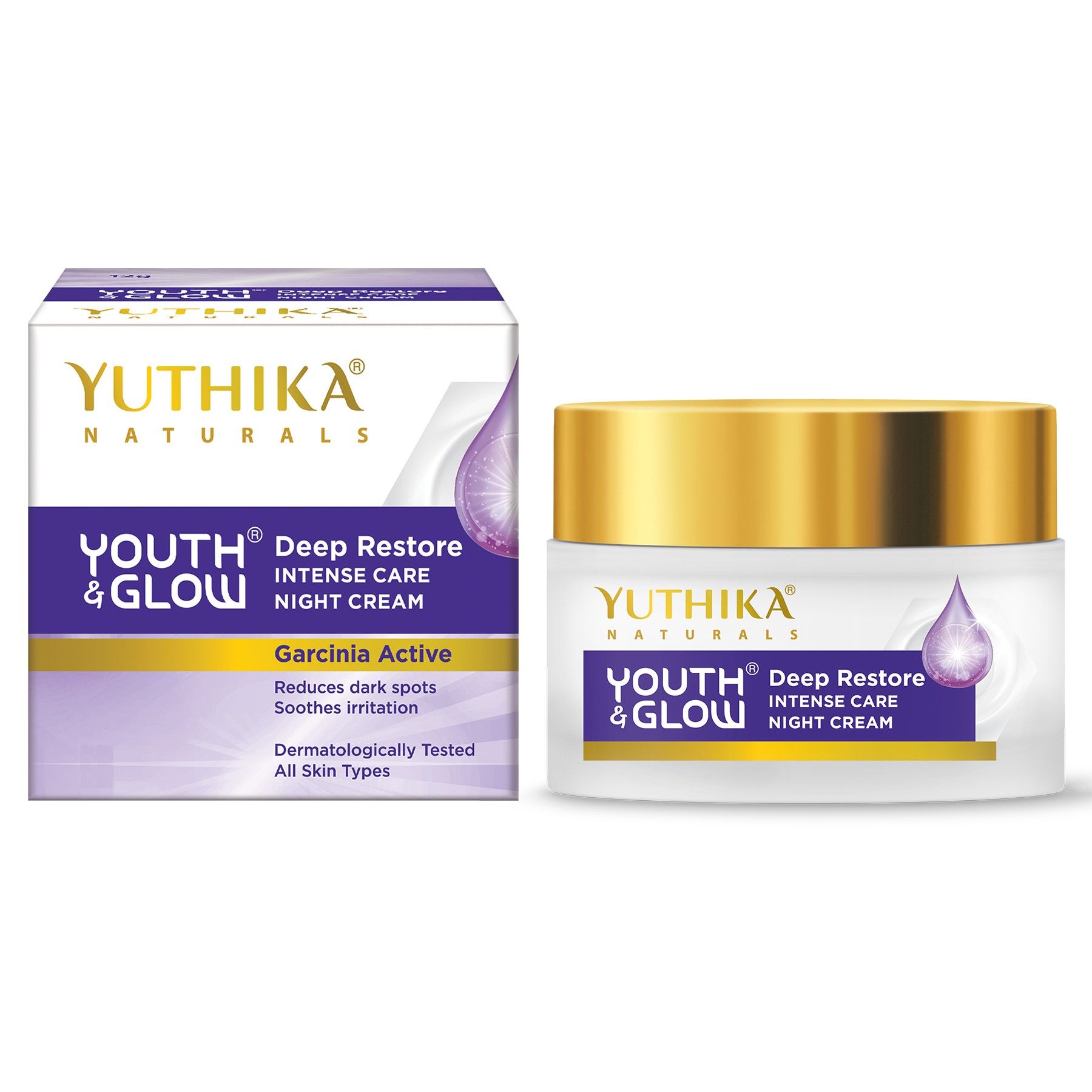 Yuthika Youth & Glow Deep Restore Night Cream For Women Oil Free, Non Sticky, Reduces Dark Spots, Fine Lines & Wrinkles, Dermatologist Tested For All Skin Types (50G) image 3