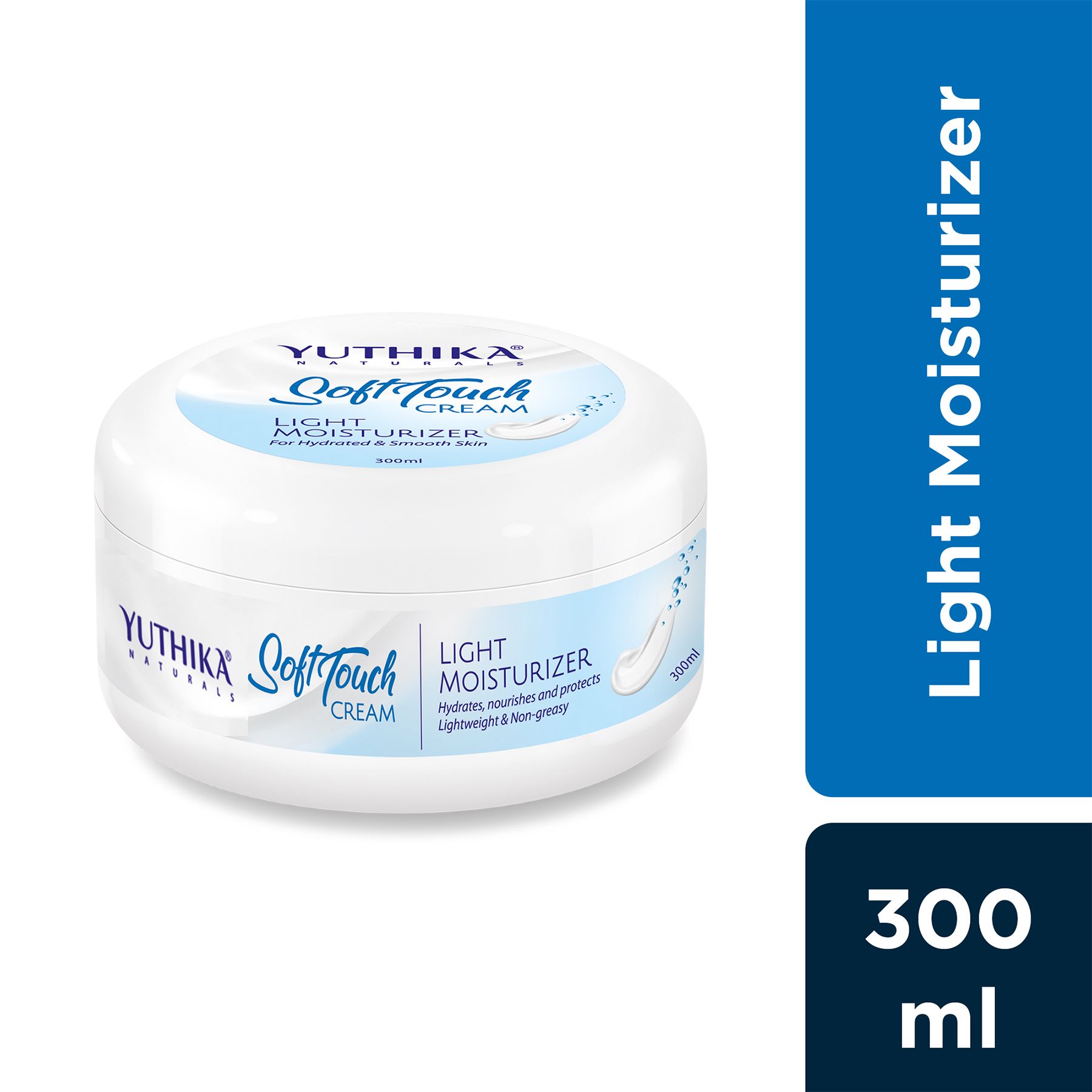 Yuthika Naturals Soft Touch Light Moisturizer Cream | Non-sticky & Deep Nourishment | For Face, Hand & Body | Glycerin, Shea Butter & Vitamin E | (300G) image 3