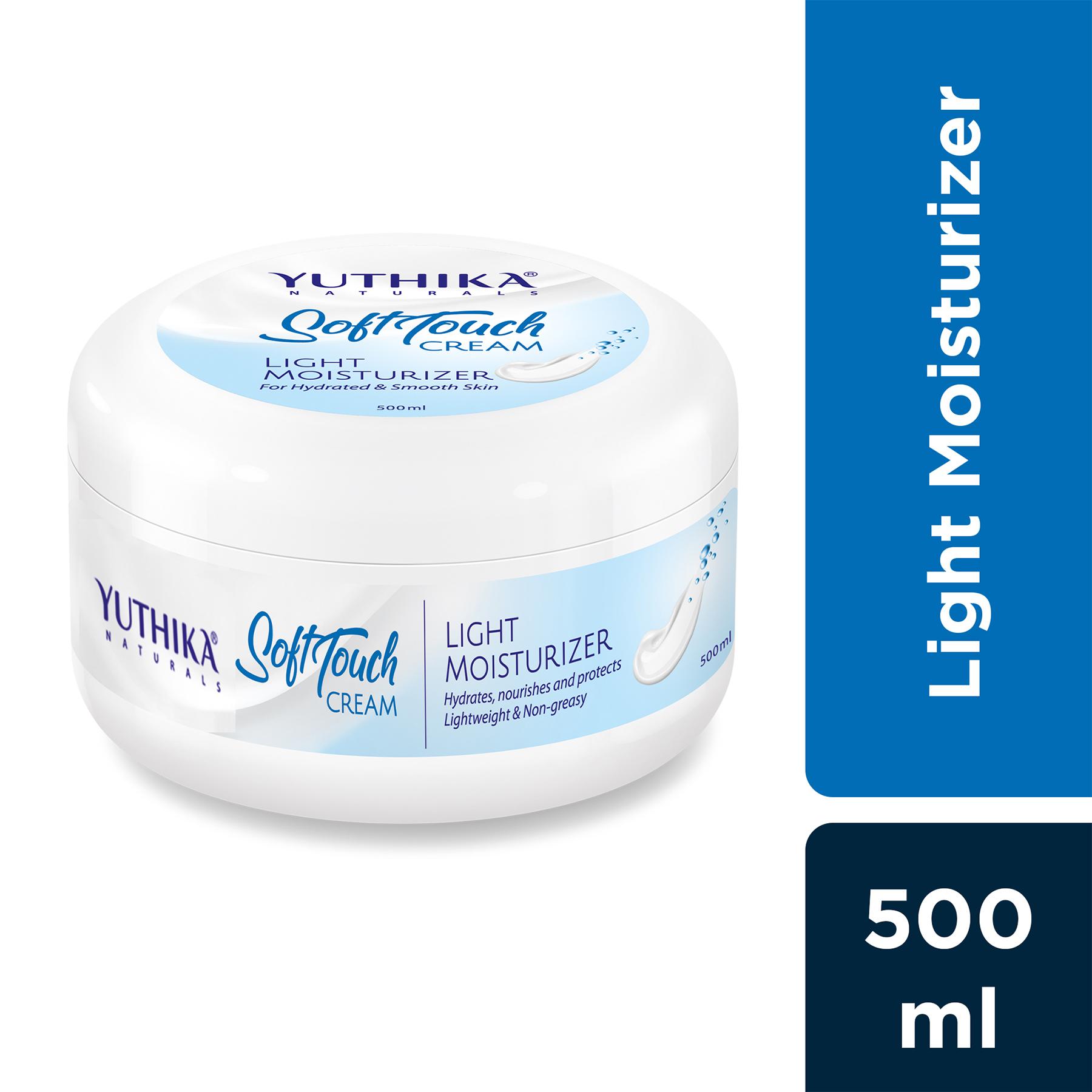 Yuthika Naturals Soft Touch Light Moisturizer Cream | Non-sticky & Deep Nourishment | For Face, Hand & Body | Glycerin, Shea Butter & Vitamin E | (500G) image 3