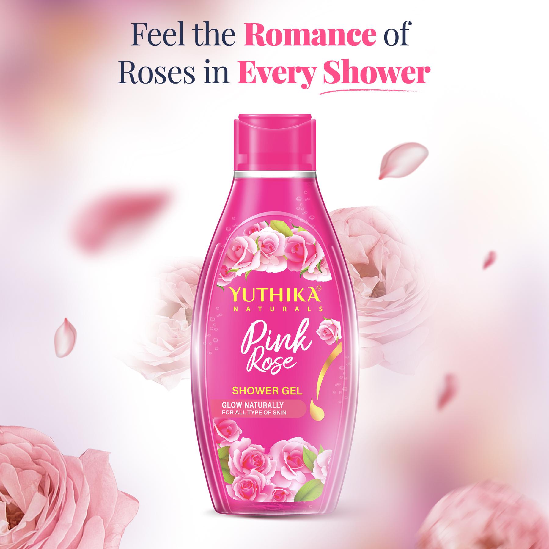 Yuthika Pink Rose Body Wash Shower Gel 250 Ml | Gentle Cleanser For Women & Men | Refreshing Fragrance | Suitable For All Skin Types | Daily Nourishing Bath Care image 3