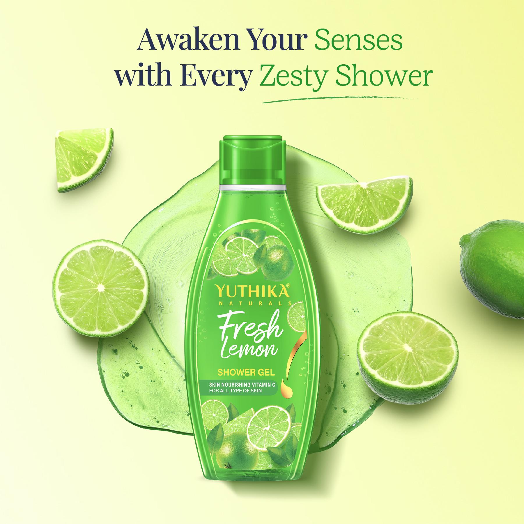 Yuthika Fresh Lemon Body Wash Shower Gel 250 Ml | Gentle Cleanser For Women & Men | Refreshing Fragrance | Suitable For All Skin Types | Daily Nourishing Bath Care image 3