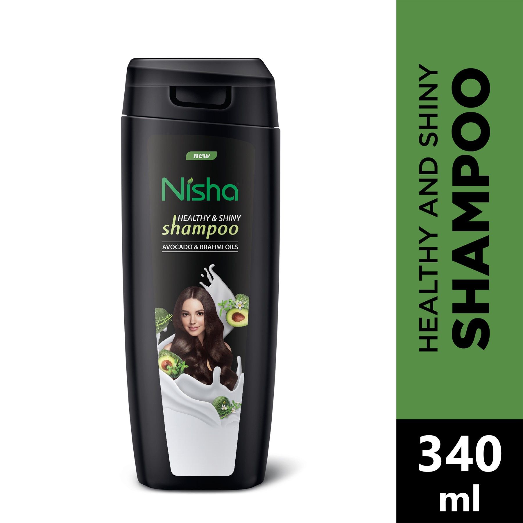 Nisha Avocado And Brahmi Oil Shampoo For Women & Men 340 Ml For Silky, Shiny And Healthy Hair, Cleanse Oily Scalp, All Hair Types image 3