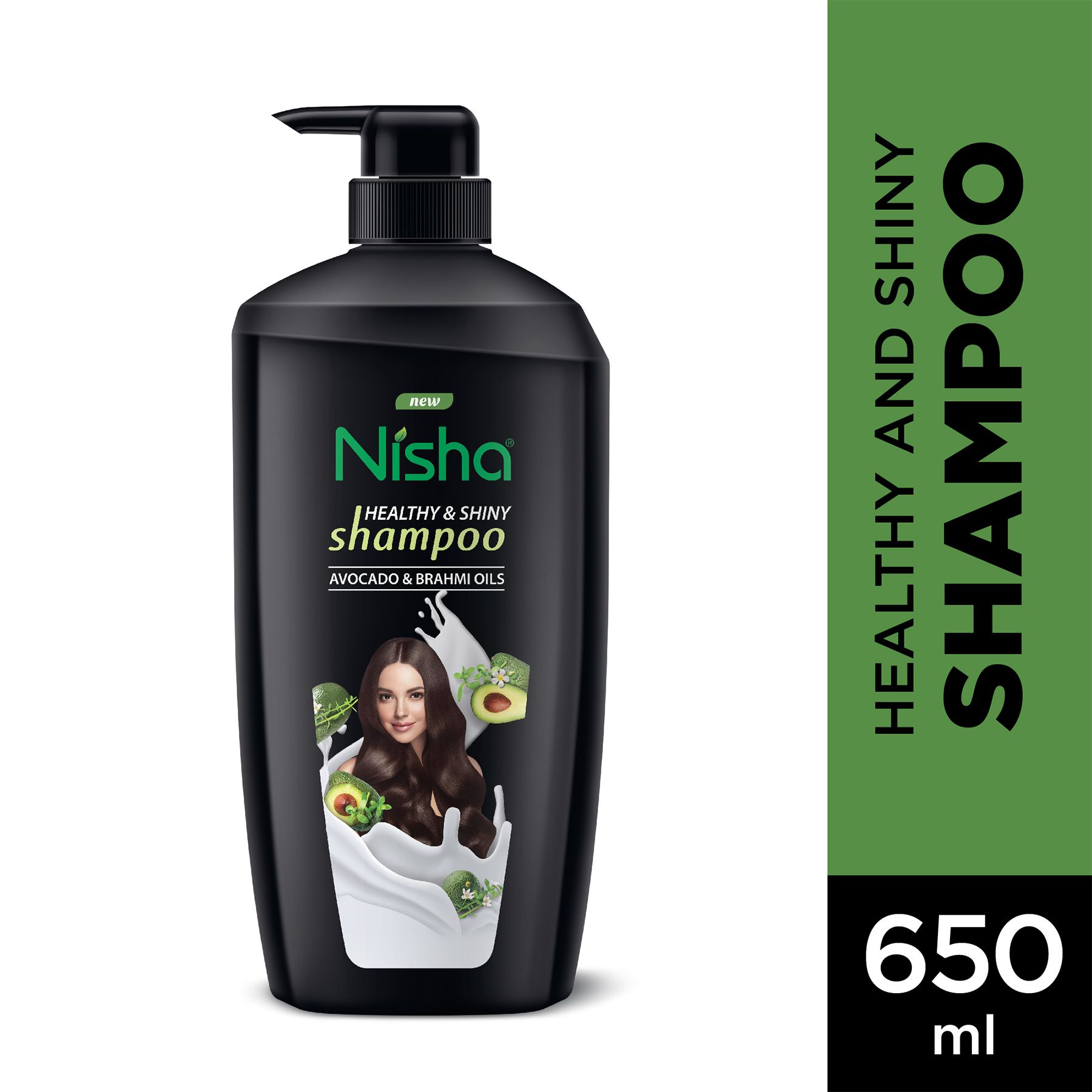 Nisha Avocado And Brahmi Oil Shampoo For Women & Men 650 Ml For Silky, Shiny And Healthy Hair, Cleanse Oily Scalp, All Hair Types image 3