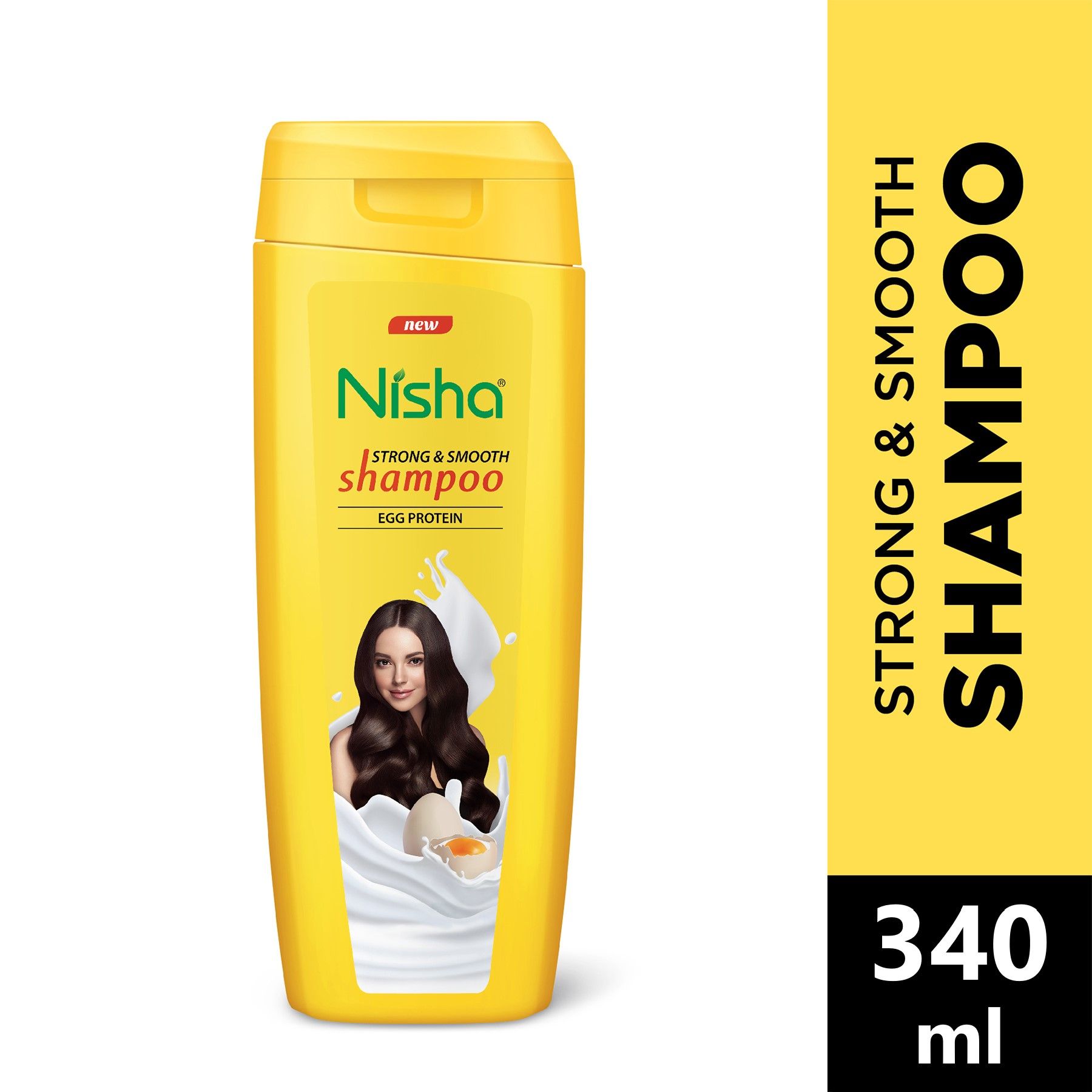 Nisha Egg Protein Shampoo For Women & Men 340ML For Strong, Smooth & Shiny Hair, Frizz Control, Deep Nourishment, All Hair Types image 3