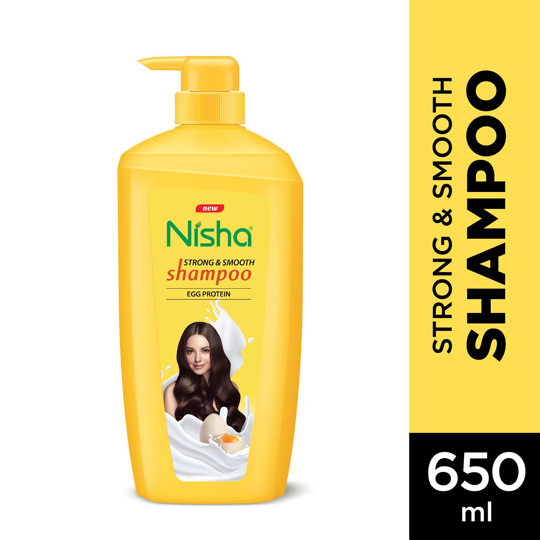 Nisha Egg Protein Shampoo For Women & Men 650 Ml For Strong, Smooth & Shiny Hair, Frizz Control, Deep Nourishment, All Hair Types image 3