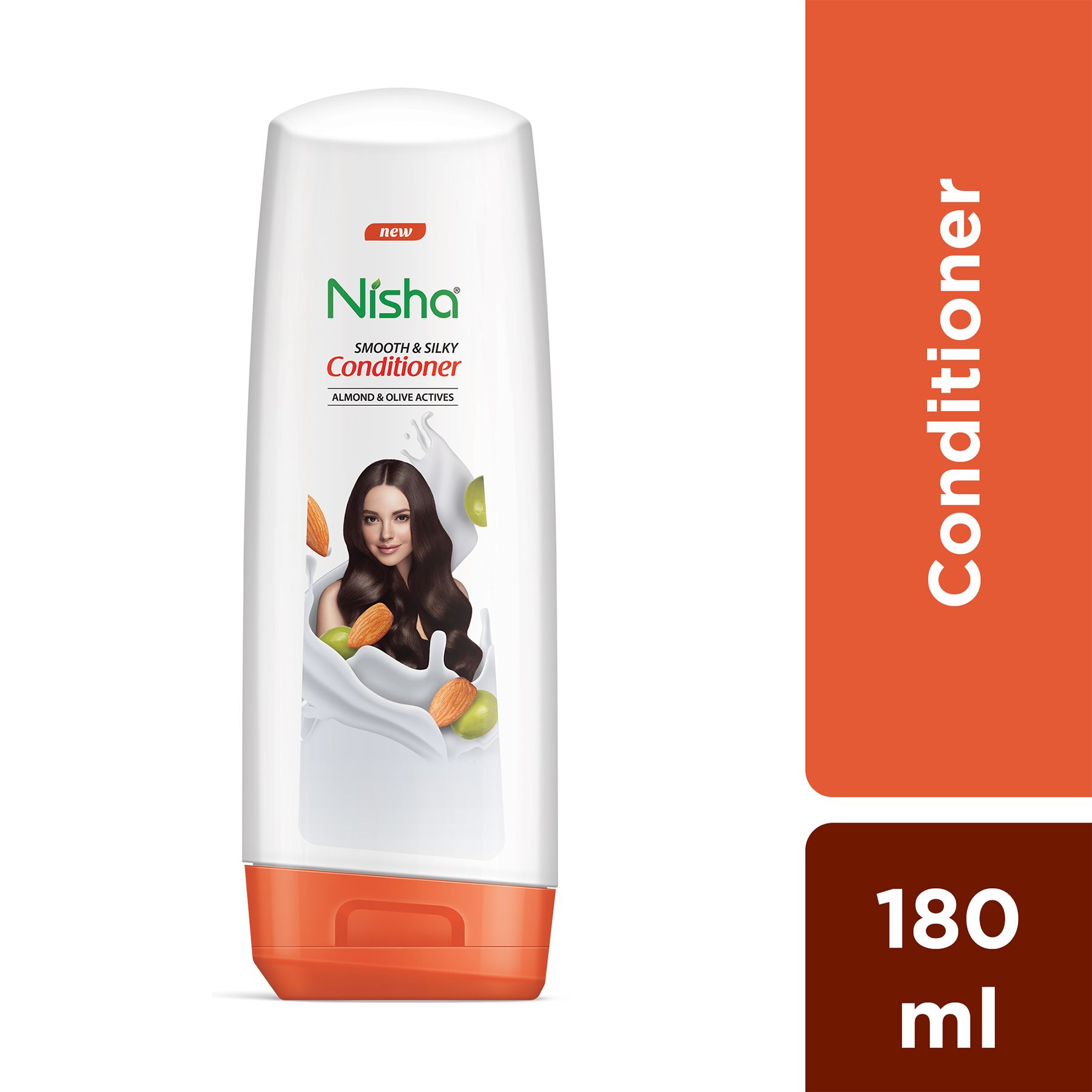 Nisha Conditioner For Women, Almond & Olive Active, Hair Conditioner For Dry And Frizzy Hair, Smooth & Silky Look, 180 Ml Bottle image 3