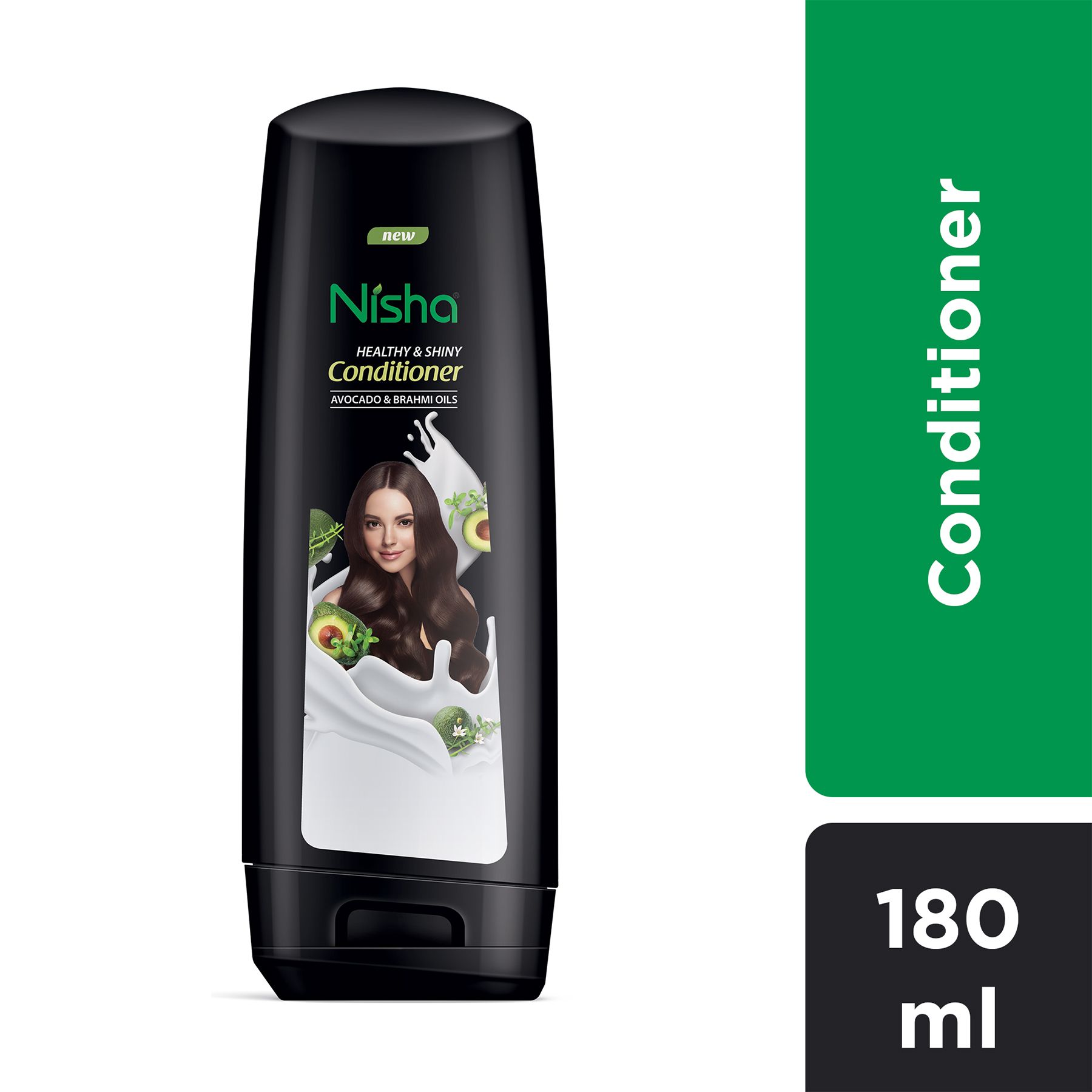 Nisha Conditioner For Women, Healthy & Shiny Formula With Avocado & Brahmi Oils, Conditioner For Dry And Frizzy Hair, 180 Ml Bottle image 3