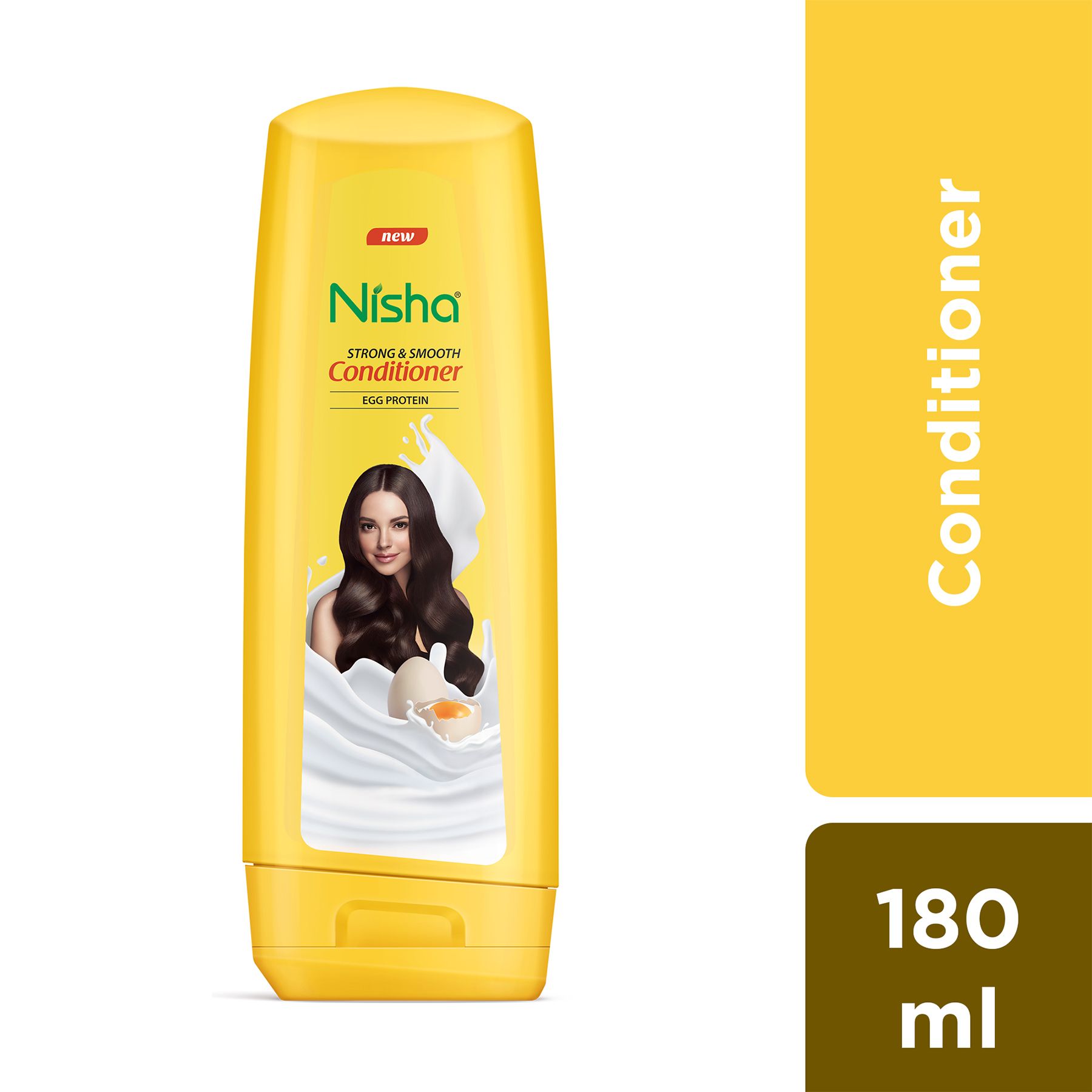 Nisha Conditioner For Women & Men - Strong & Smooth, 180ML Bottle, Enriched With Egg Protein, Boosts Strength & Shine image 3