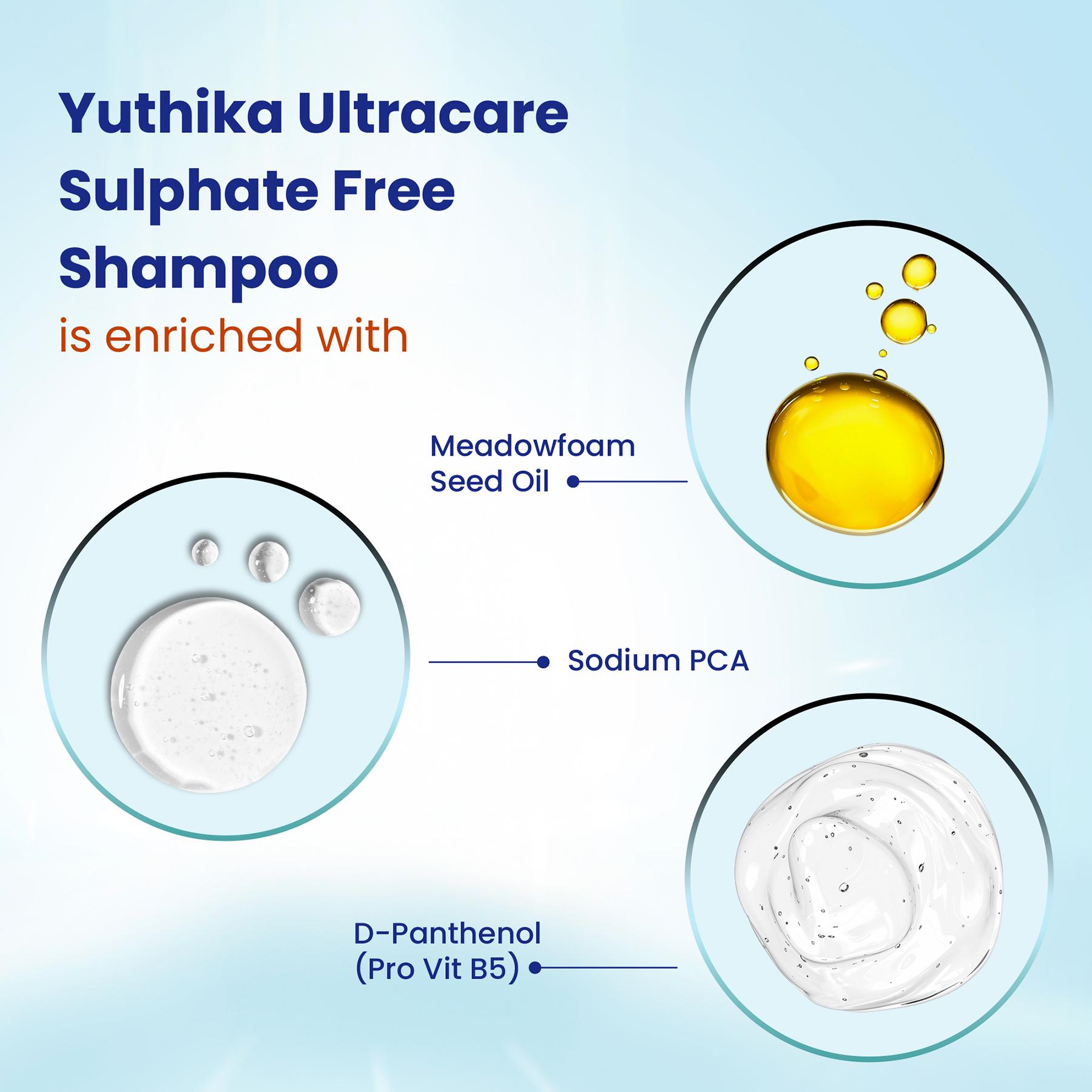 Yuthika Professional Ultracare Sulfate Free Shampoo For Women & Men (1000 Ml), Total Repair For Damaged, Dry & Frizzy Hair, Perfect For Daily Use image 3
