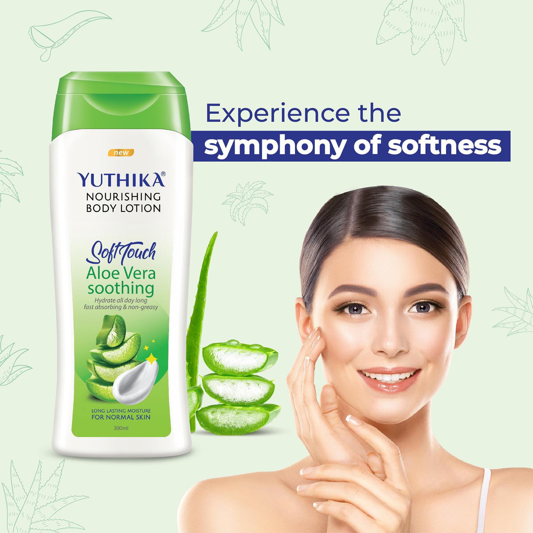 Yuthika Aloe Vera Soft Touch Body Lotion For Women & Men, Lightweight, Non-greasy Moisturizer For Soft, Smooth Skin, All Skin Types (300ML) image 3