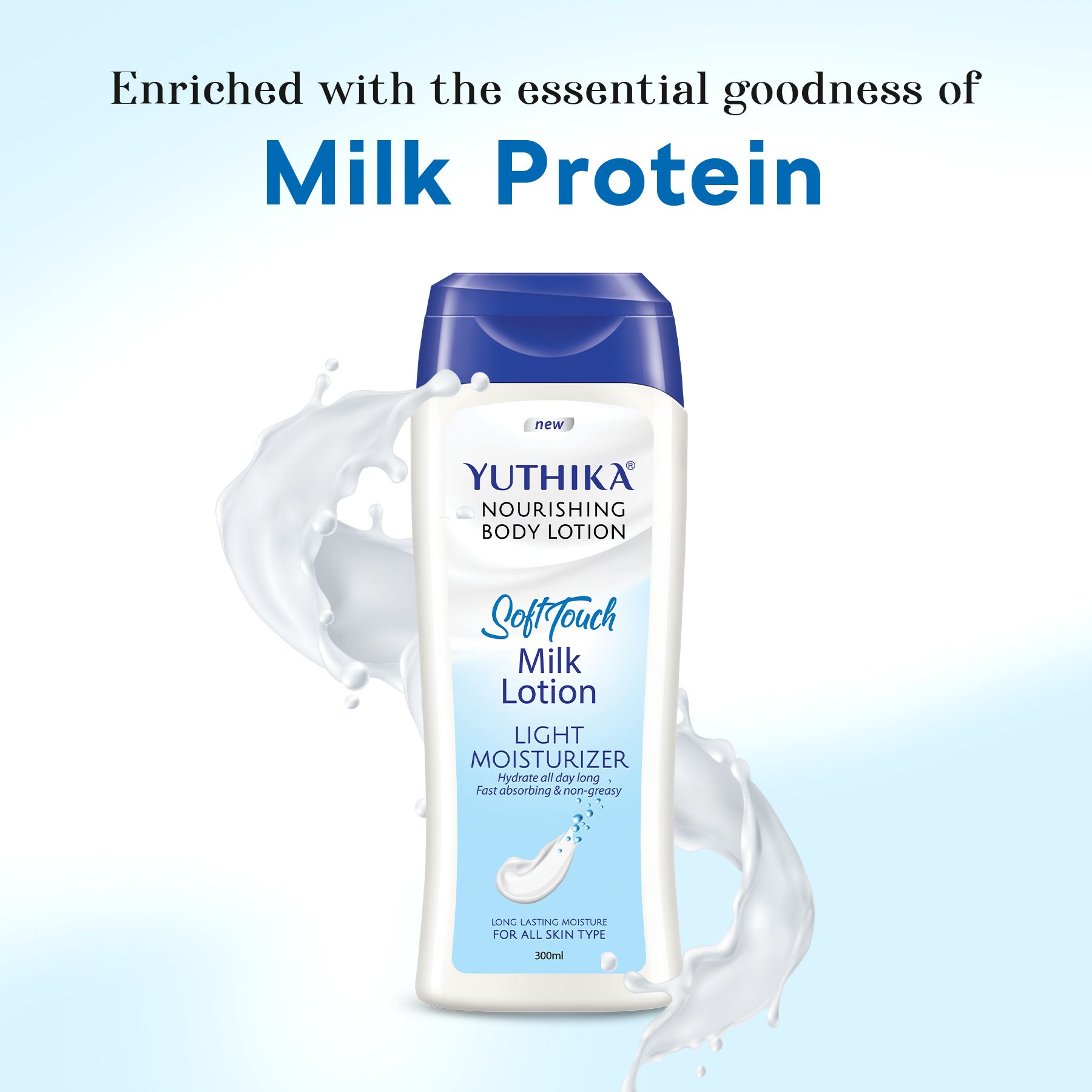 Yuthika Soft Touch Milk Body Lotion For Women & Men 300ML, Hydrating, Fast Absorbing, Non-greasy Lotion For Soft, Smooth Skin, All Skin Types image 3