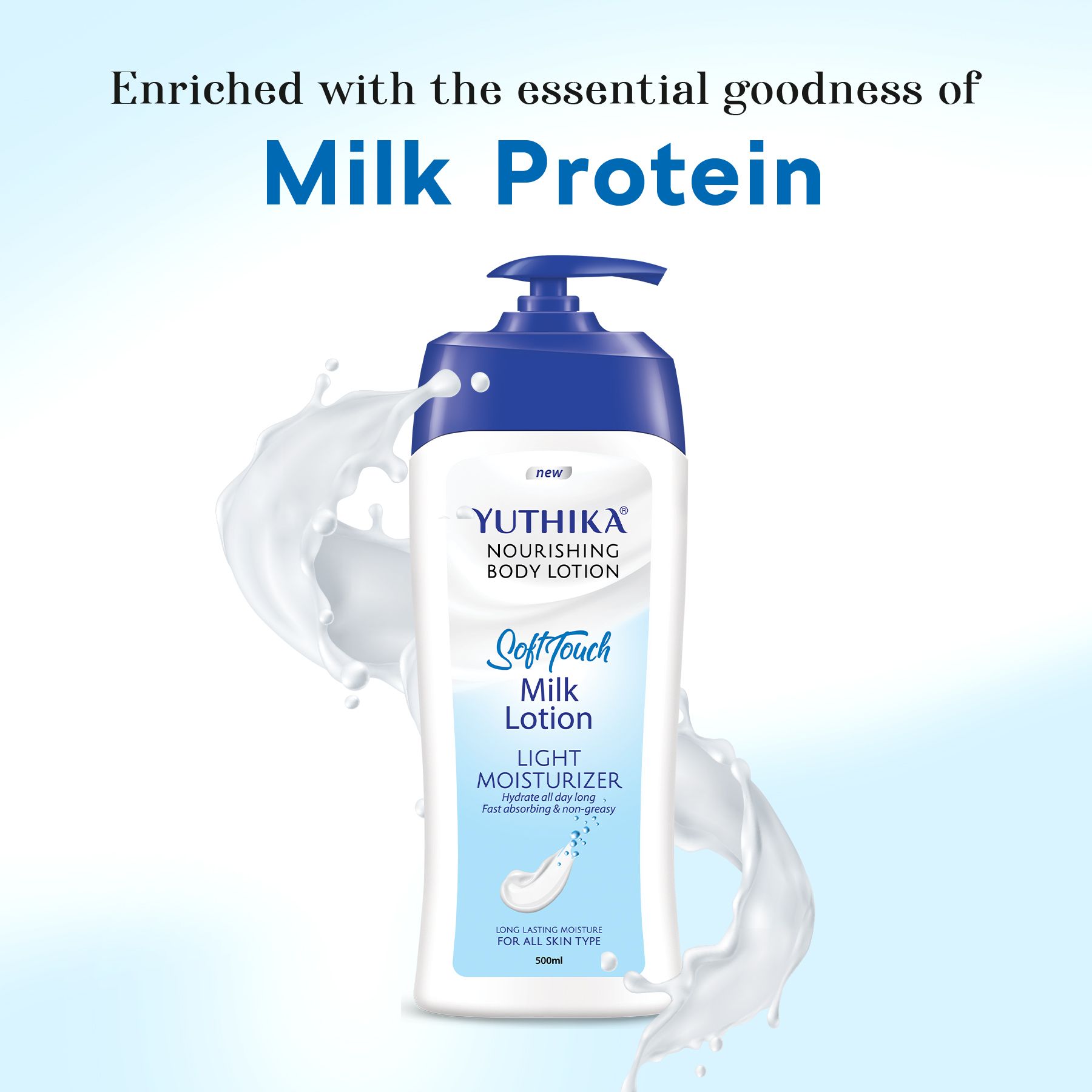 Yuthika Soft Touch Milk Body Lotion For Women & Men 500ML, Hydrating, Fast Absorbing, Non-greasy Lotion For Soft, Smooth Skin, All Skin Types image 3