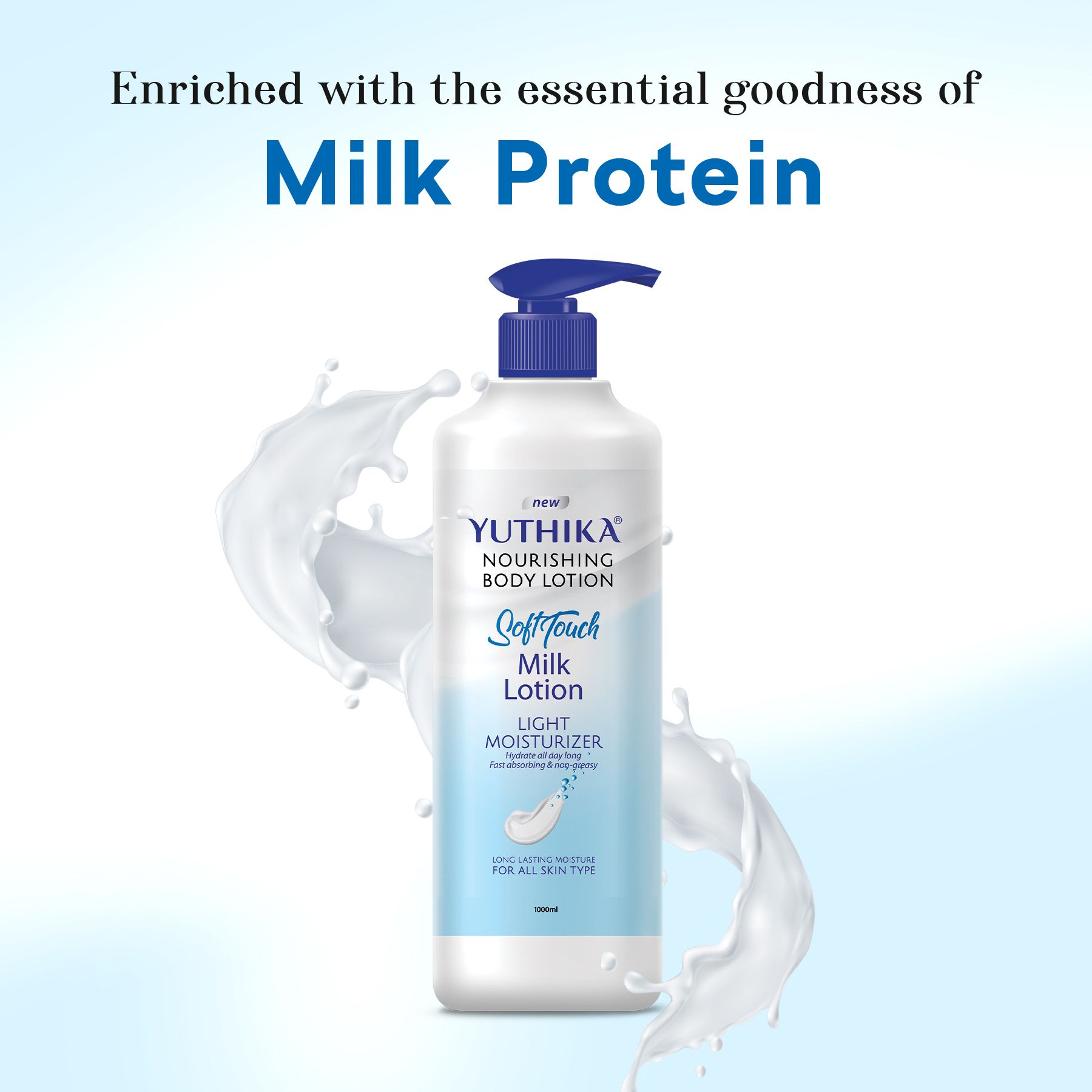 Yuthika Soft Touch Milk Body Lotion For Women & Men 1000ML, Hydrating, Fast Absorbing, Non-greasy Lotion For Soft, Smooth Skin, All Skin Types image 2