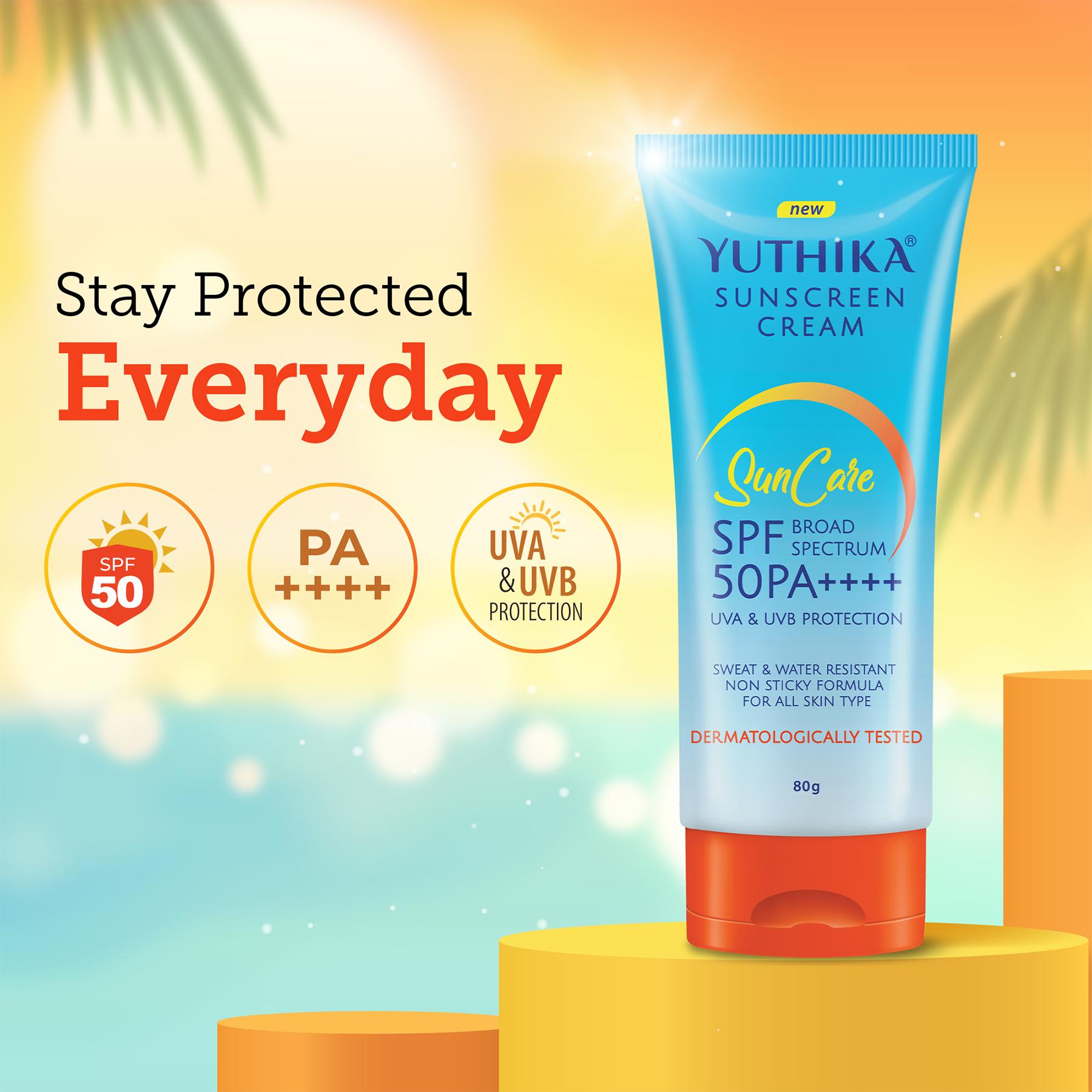 Yuthika Sunscreen Lotion Spf 50 Pa+++ 80G | High Protection, Non-greasy Formula, Uva & Uvb Protection For All Skin Types image 3