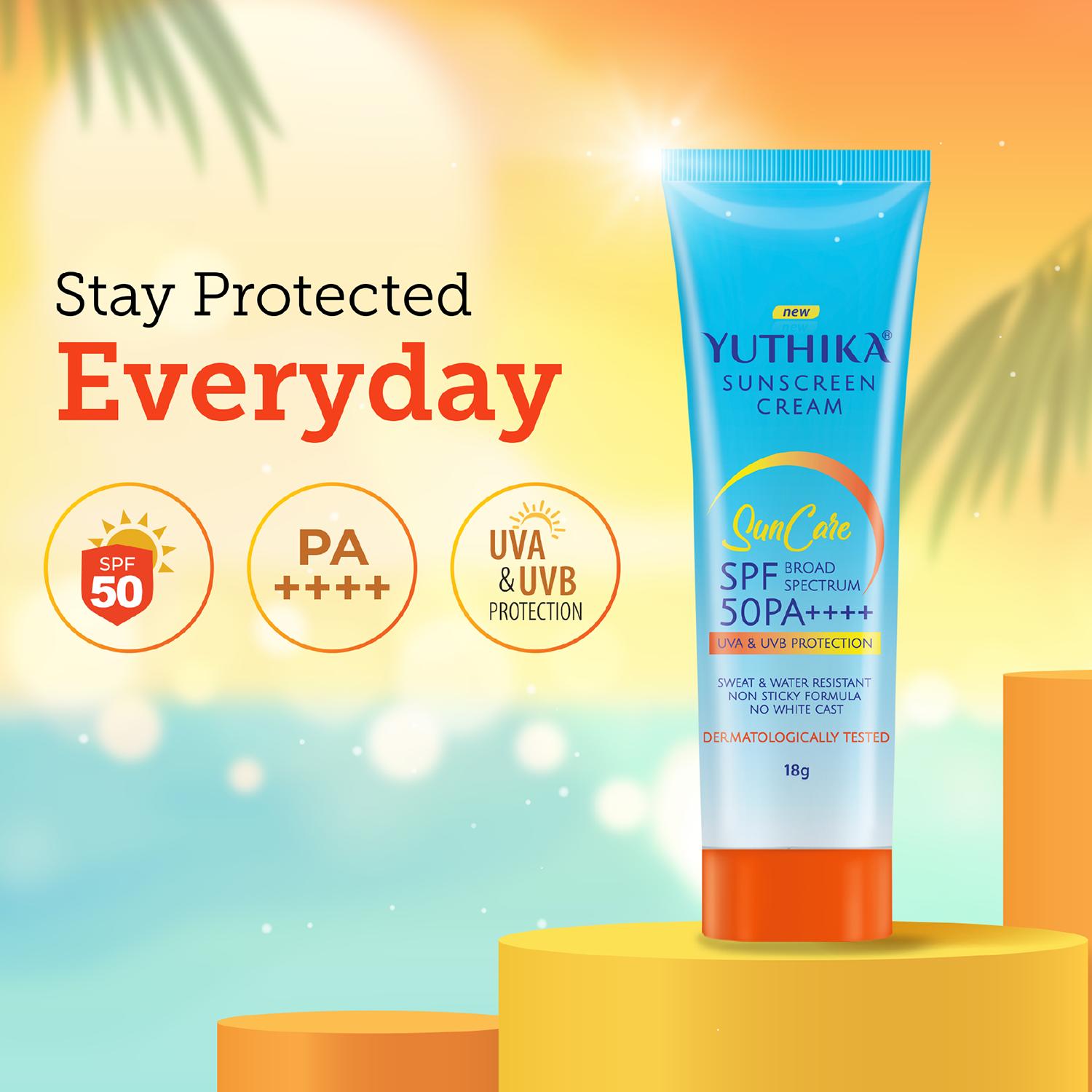 Yuthika Sunscreen Lotion Spf 50 Pa+++ 18G | High Protection, Non-greasy Formula, Uva & Uvb Protection For All Skin Types image 3