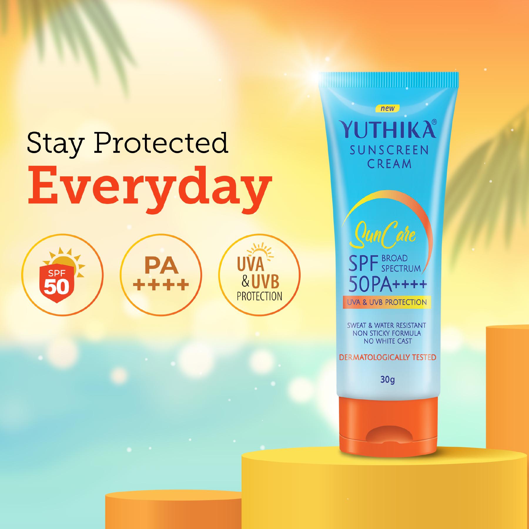 Yuthika Sunscreen Lotion Spf 50 Pa+++ 30G | High Protection, Non-greasy Formula, Uva & Uvb Protection For All Skin Types image 3