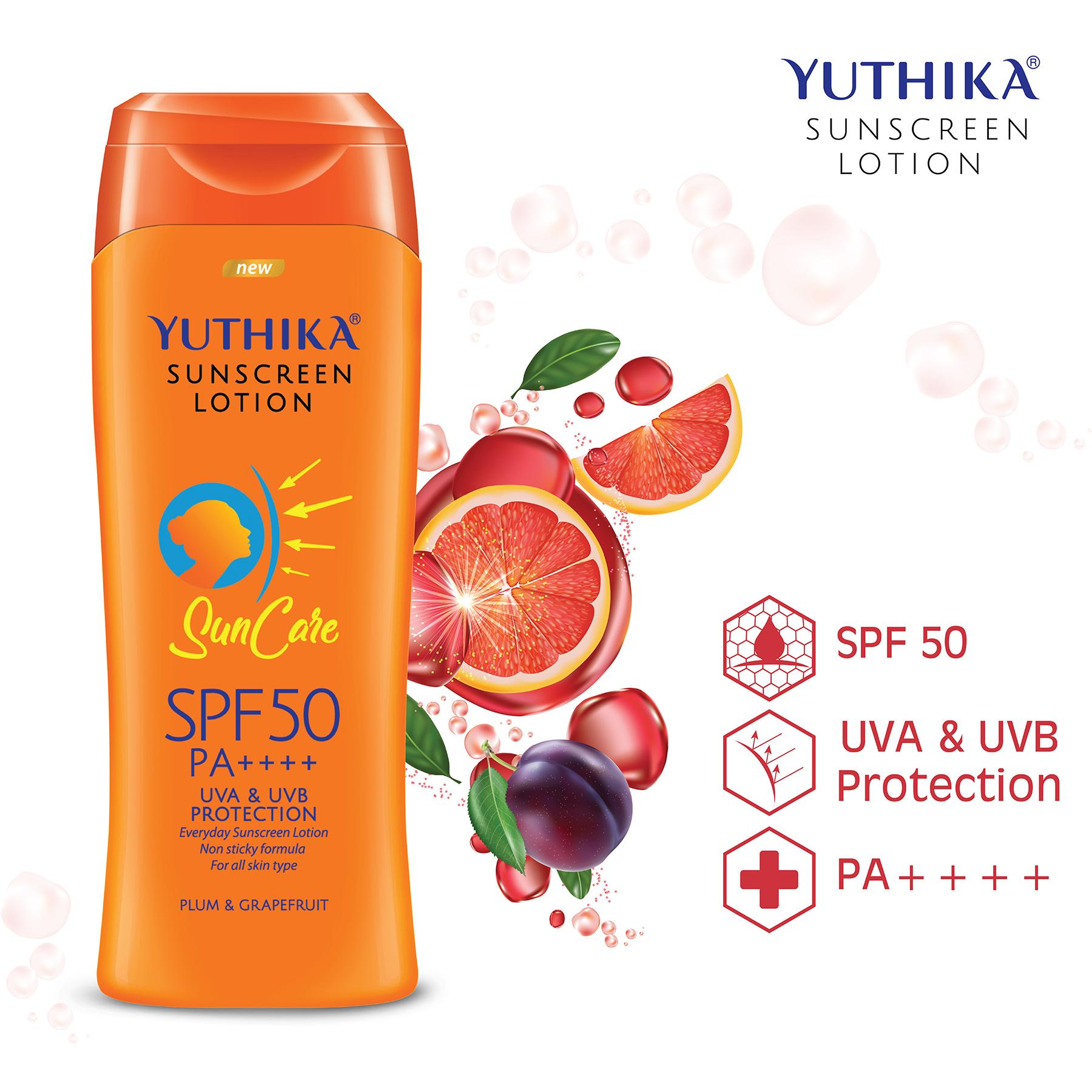 Yuthika Sunscreen Lotion Spf 50 Pa+++ 100ML | High Protection, Non-greasy Formula, Uva & Uvb Protection For All Skin Types image 3